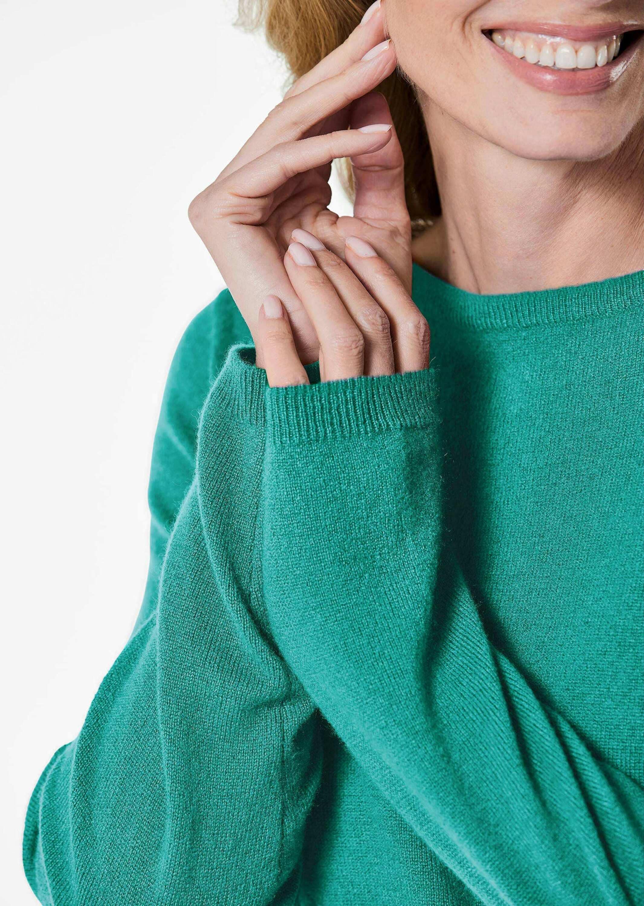 GOLDNER Strickpullover »Kurzgröße Kaschmirpullover mit U-Boot Ausschnitt«