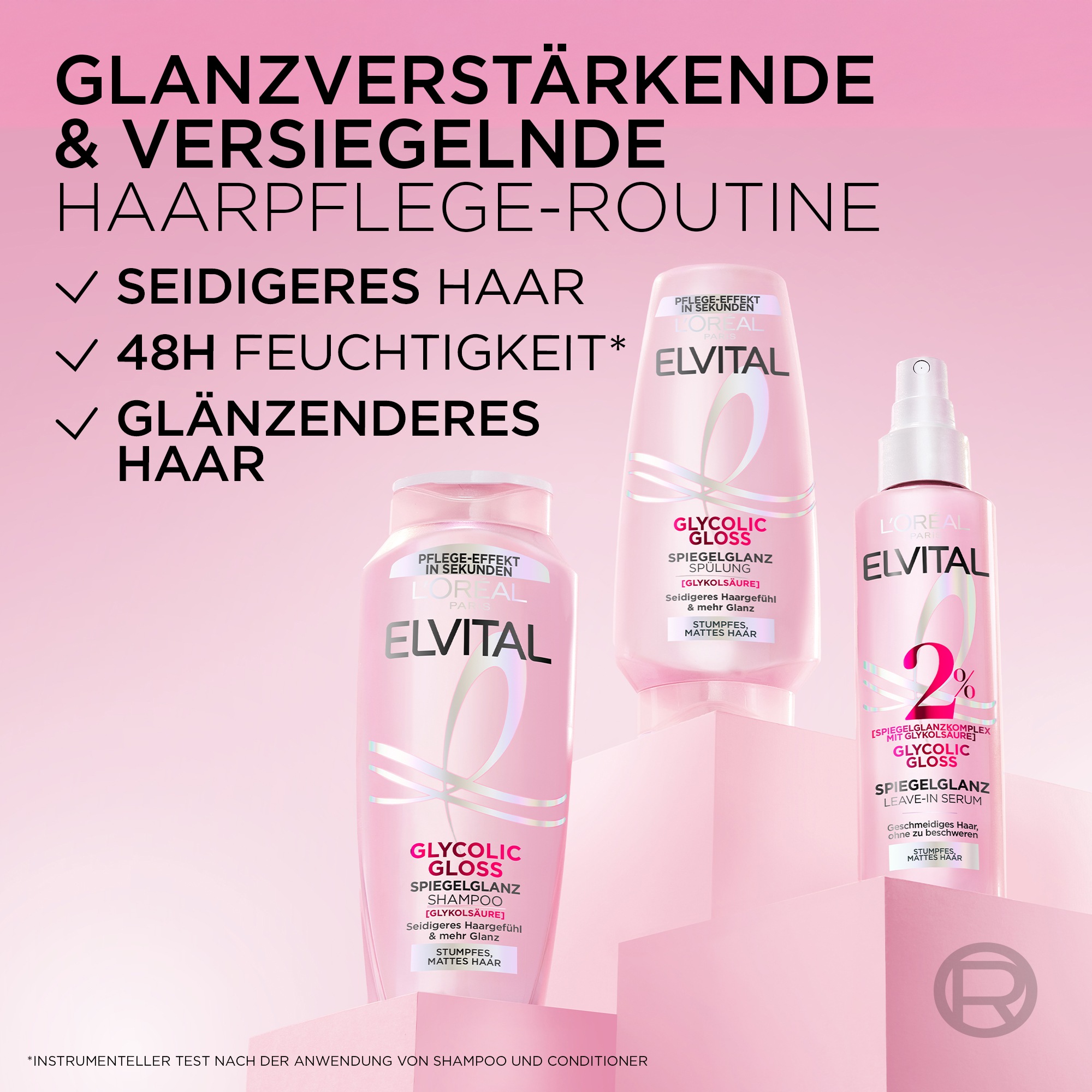 L'ORÉAL PARIS Haarshampoo »L'Oréal Paris Elvital Glycolic Gloss Shampoo 6er Packung«