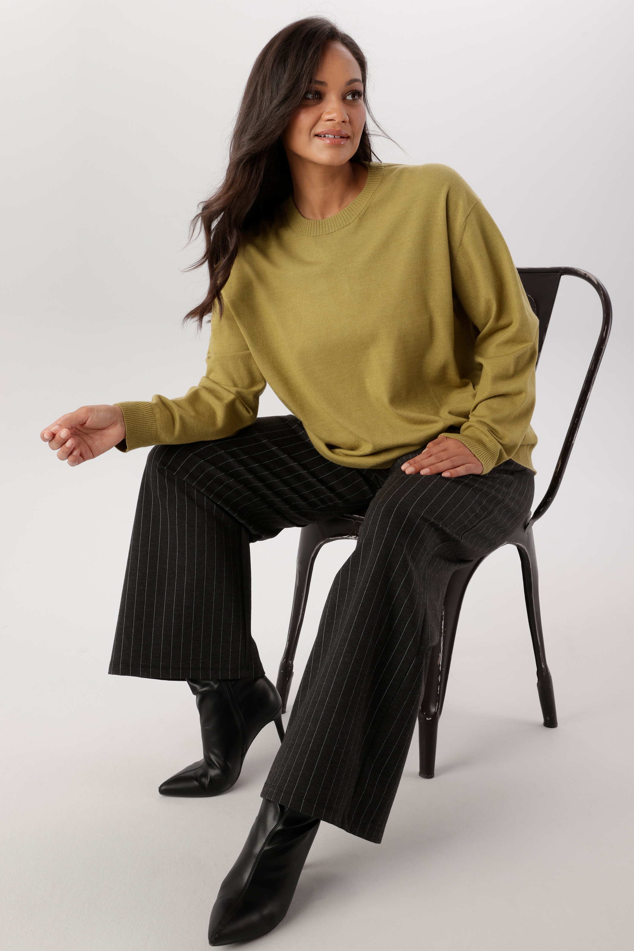 Aniston PLUS Rundhalspullover aus weicher Viskosemischung - NEUE KOLLEKTION