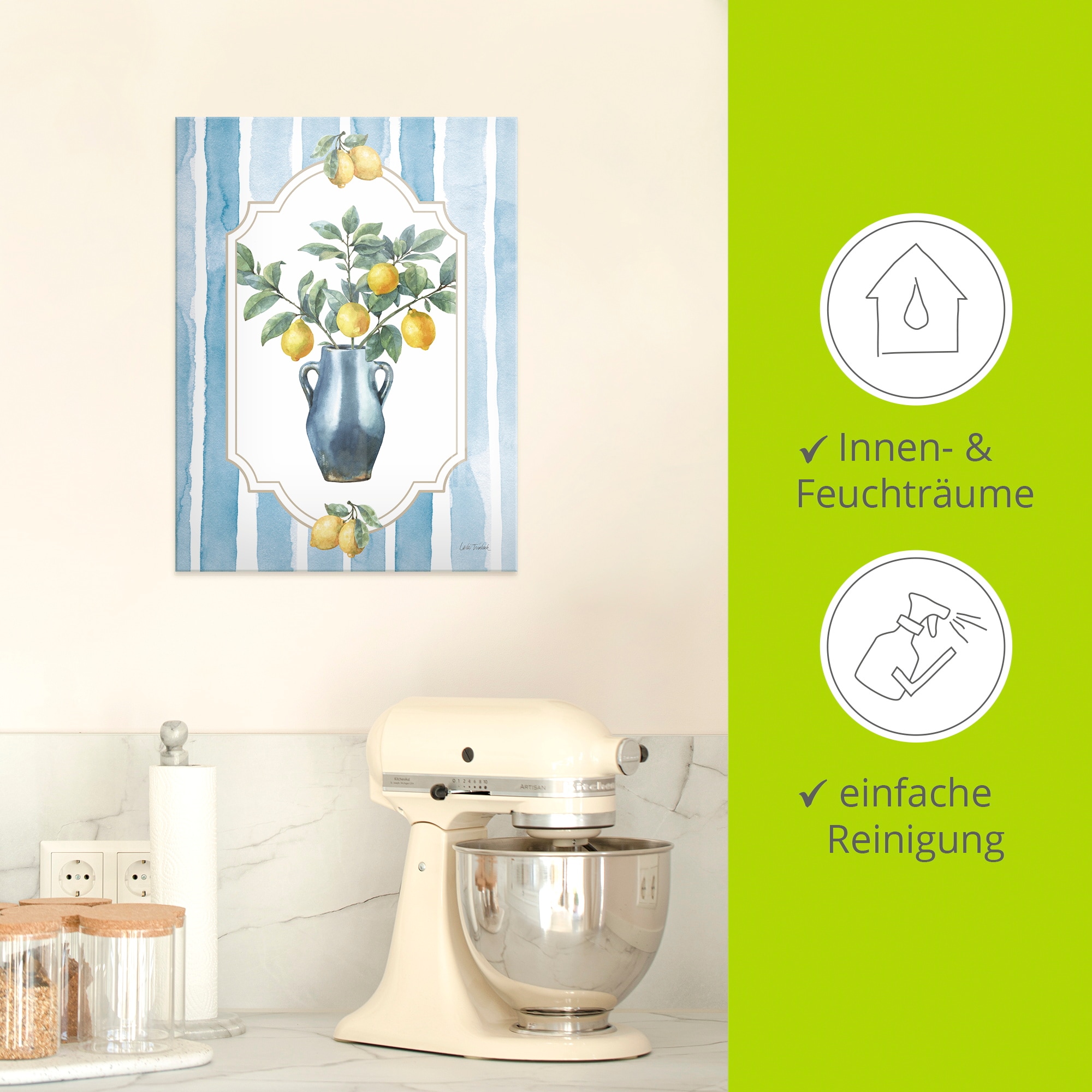 Artland Glasbild »Le Citron I« Arrangements 1 Stk. tlg. in verschiedenen Größen