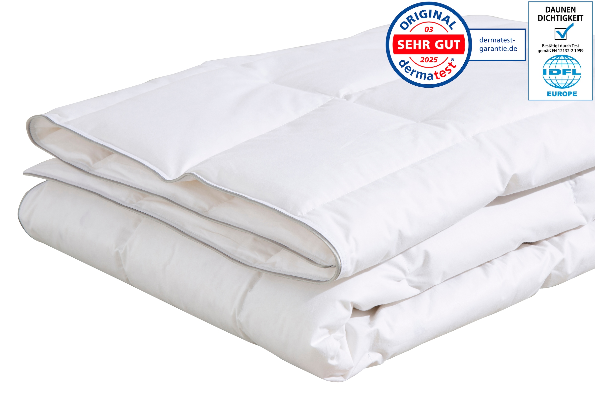 OTTO home Daunenbettdecke »Tamins, Bettdecke 135x200 cm, 155x220 cm, Made in Germany« leicht Füllung 100Daunen 1 Stk. tlg. Sommer, Winter, Decke, Made in Germany, Allergiker geeignet (NOMITE)