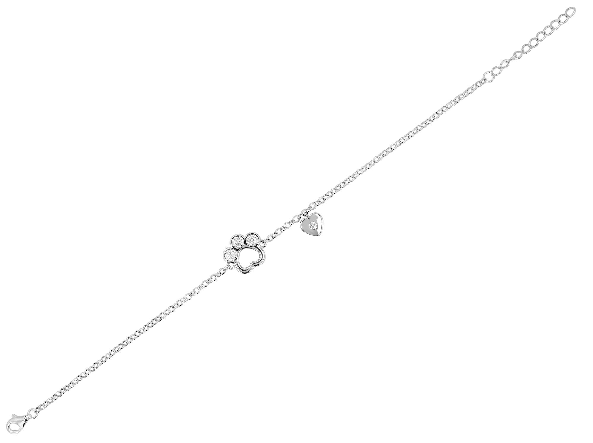 Adelia´s Armband »Damen Armband ¿ Herz aus 925 Silber mit Zirkonia 17 cm«