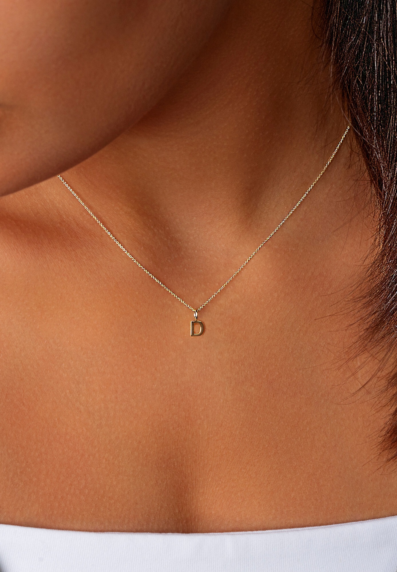 ONE ELEMENT Kette und Anhänger Set »Schmuckset - Set mit Halskette Buchstabe D Buchstaben Anhänger aus 333 Gelbgold«