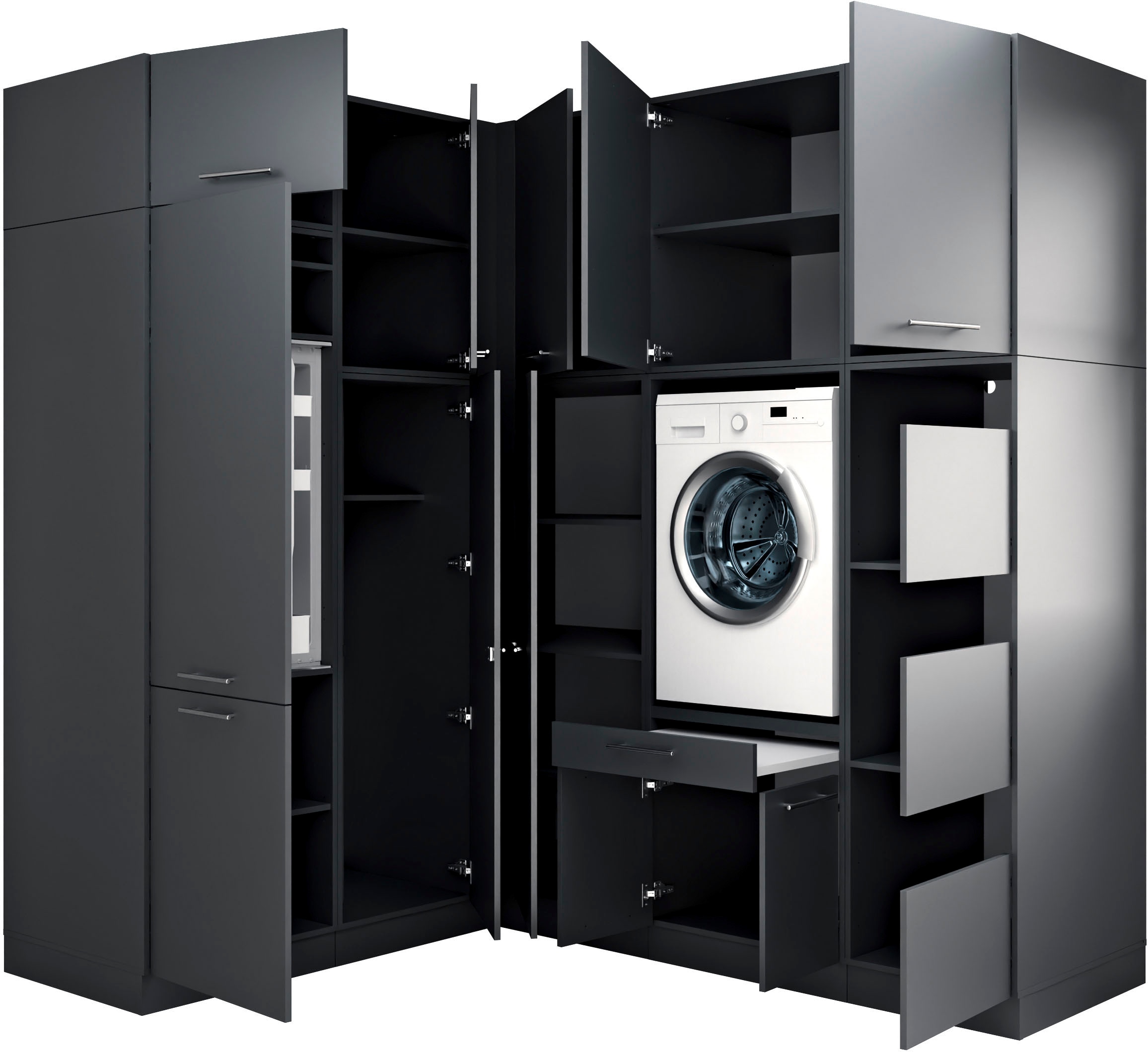 Laundreezy Mehrzweckschrank-Set »Laundreezy, 10-tlg. Mehrzweckschrank-Set B/H/T 218/238/68 cm« 10 Stk. tlg.