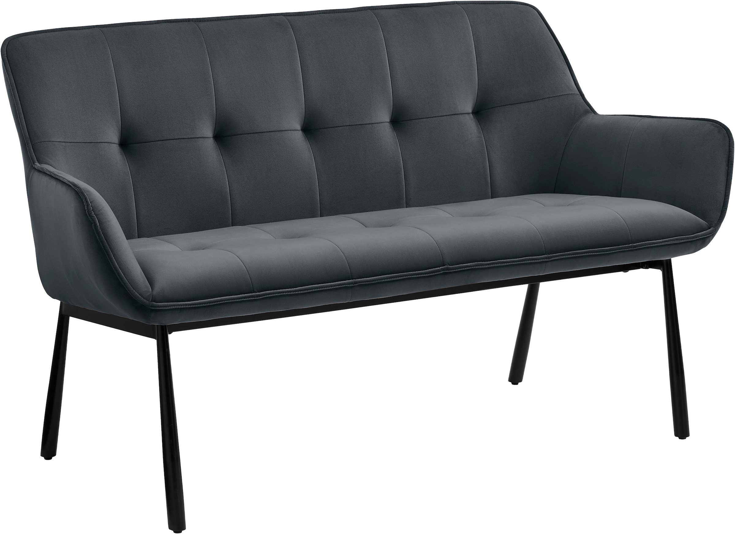 OTTO home Bank »Lika« weicher Veloursbezug, schwarzes Metallgestell, zwei Breiten