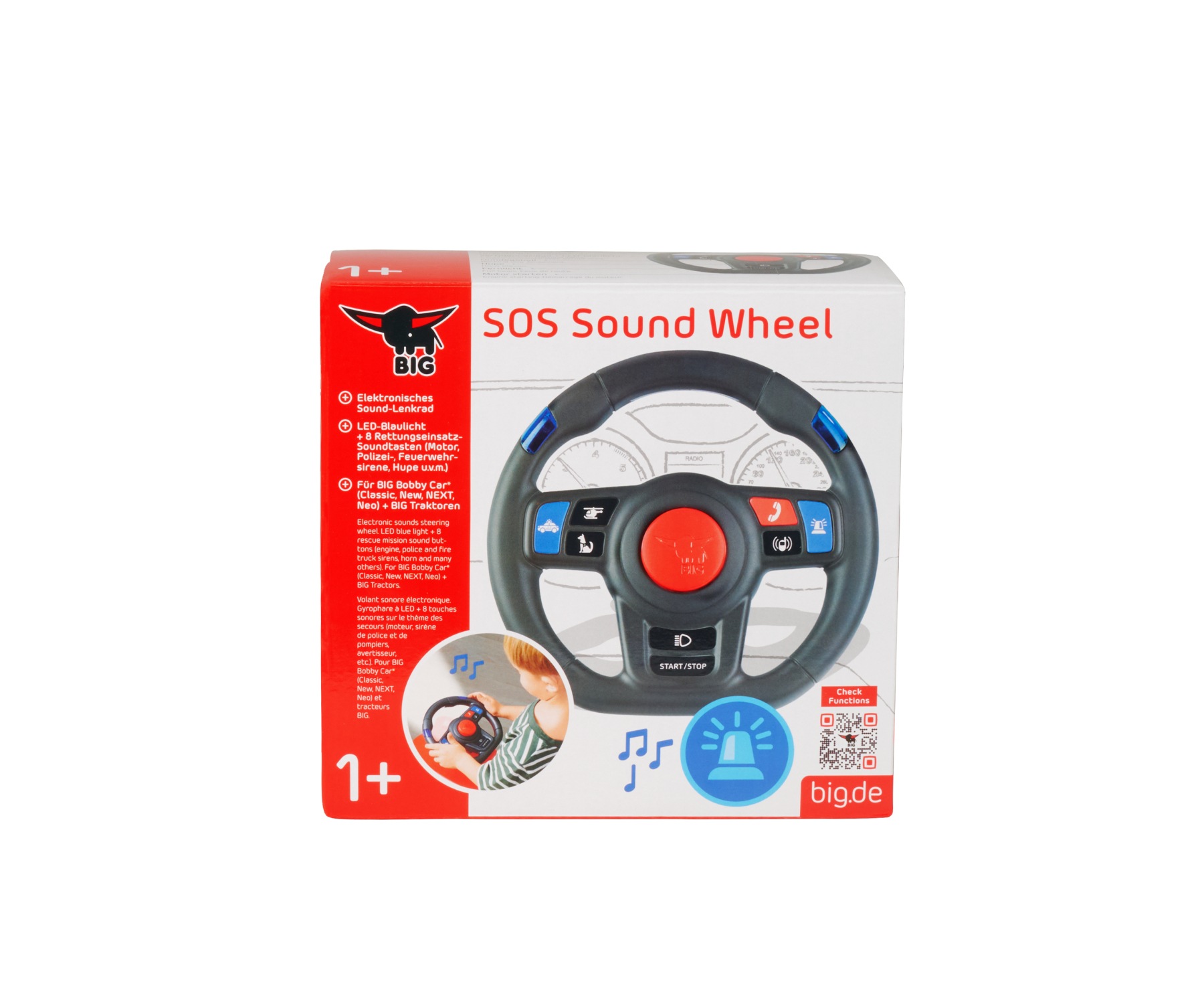 BIG Spielfahrzeug-Lenkrad »BIG SOS Sound Lenkrad« mit Sound; Zubehör für Bobby Car