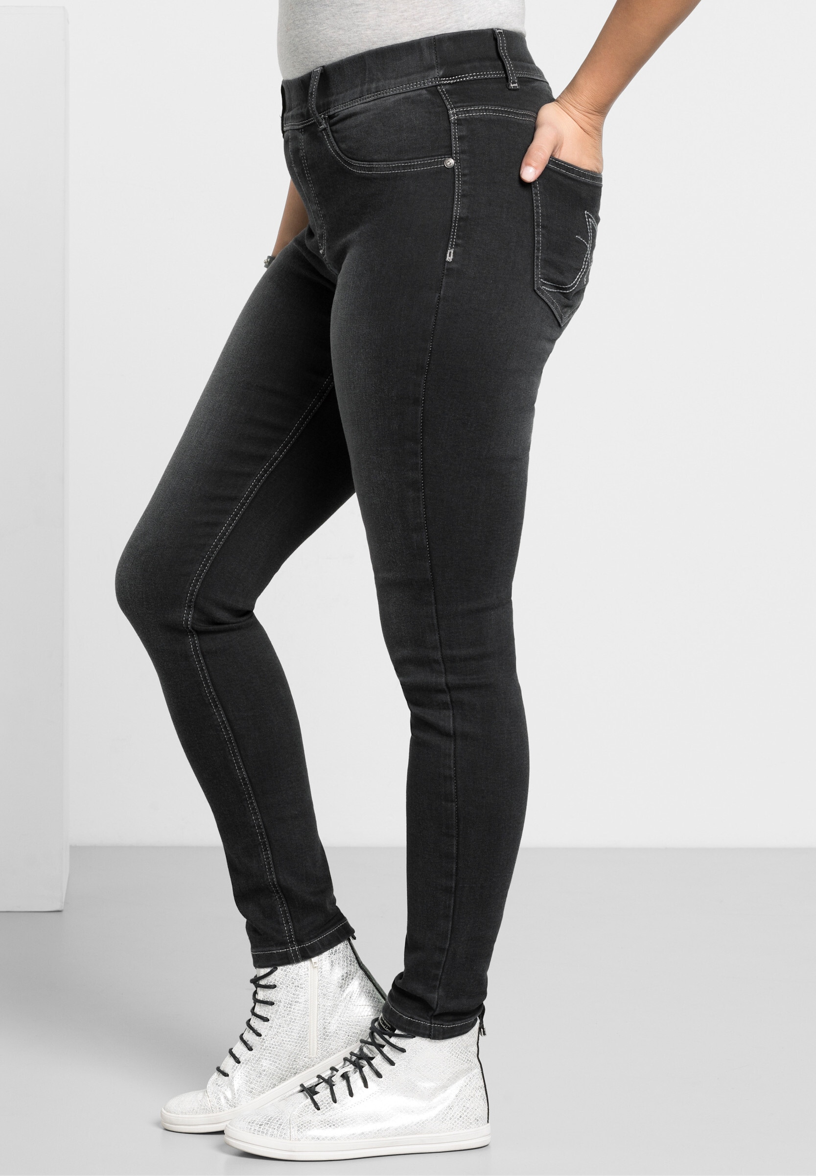 Sheego Schlupfjeans »Jeans-Leggings Jeggings in Power-Stretch-Qualität« Power-Stretch-Qualität