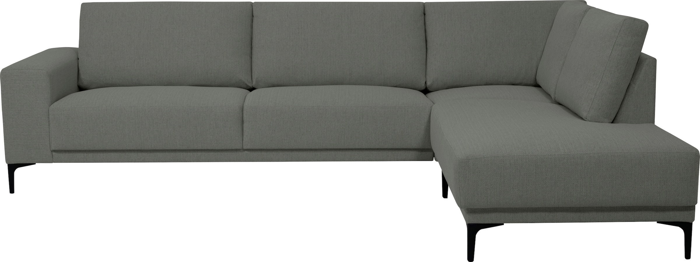 Places of Style Ecksofa »Xander, L-Form,«, Breite 289 cm, Webstoff, Soft-Touch Chenille, schwarze Metallfüße