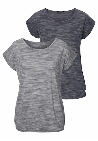 Beachtime T-Shirt, (2er-Pack), mit farbigem Struktureffekt kaufen