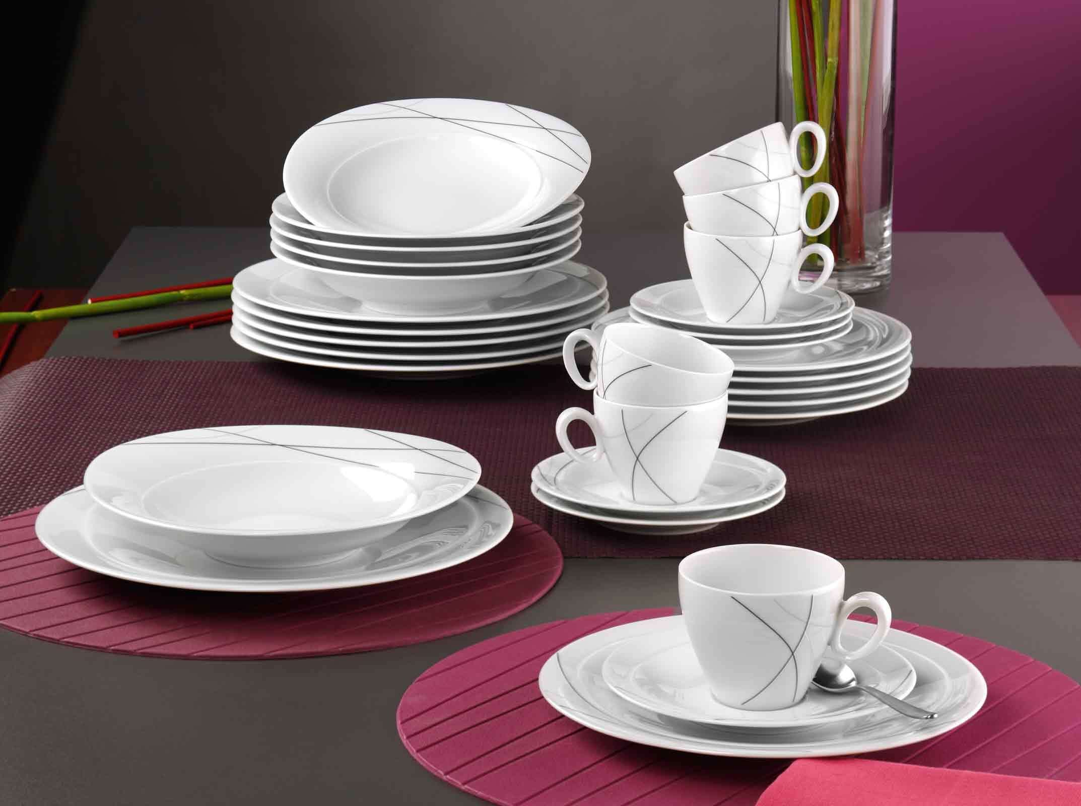Seltmann Weiden Untertasse »Kombi-Untertassen Trio Highline ø 13,3 cm 6er Set weiß-grau«
