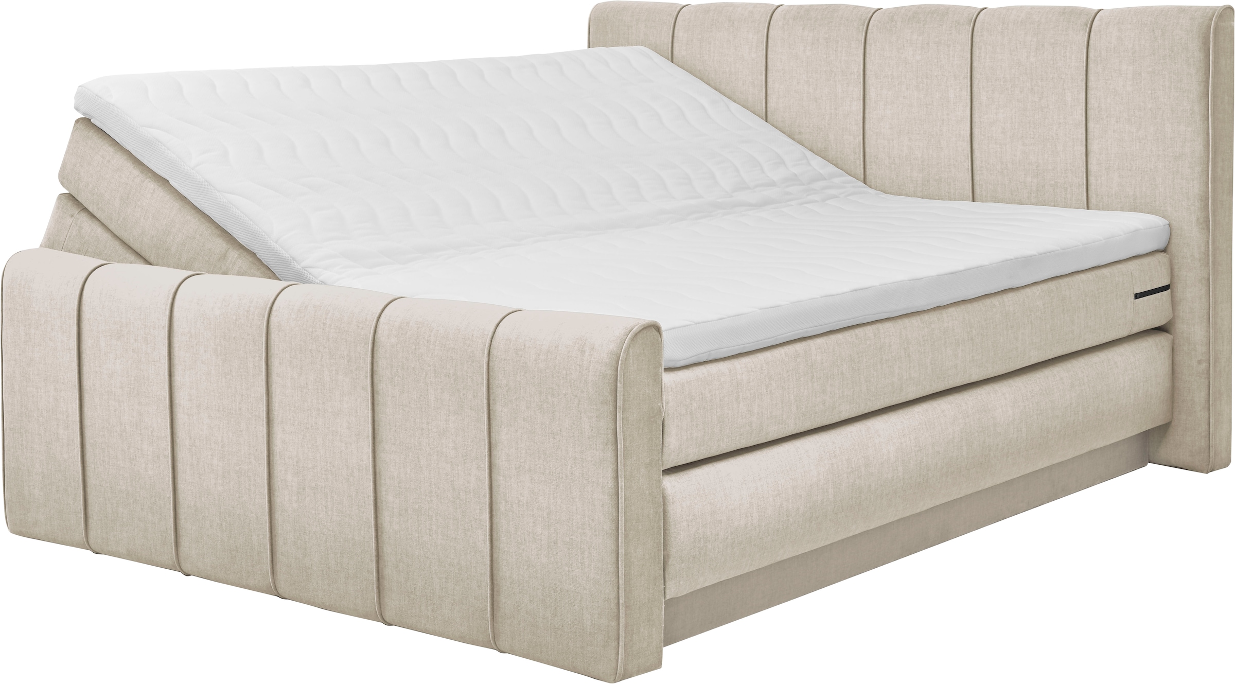 set one by Musterring Boxspringbett »Fairfield«, mit Bettkasten, Kopfteil mit Keder, Breite 160 cm oder 180 cm