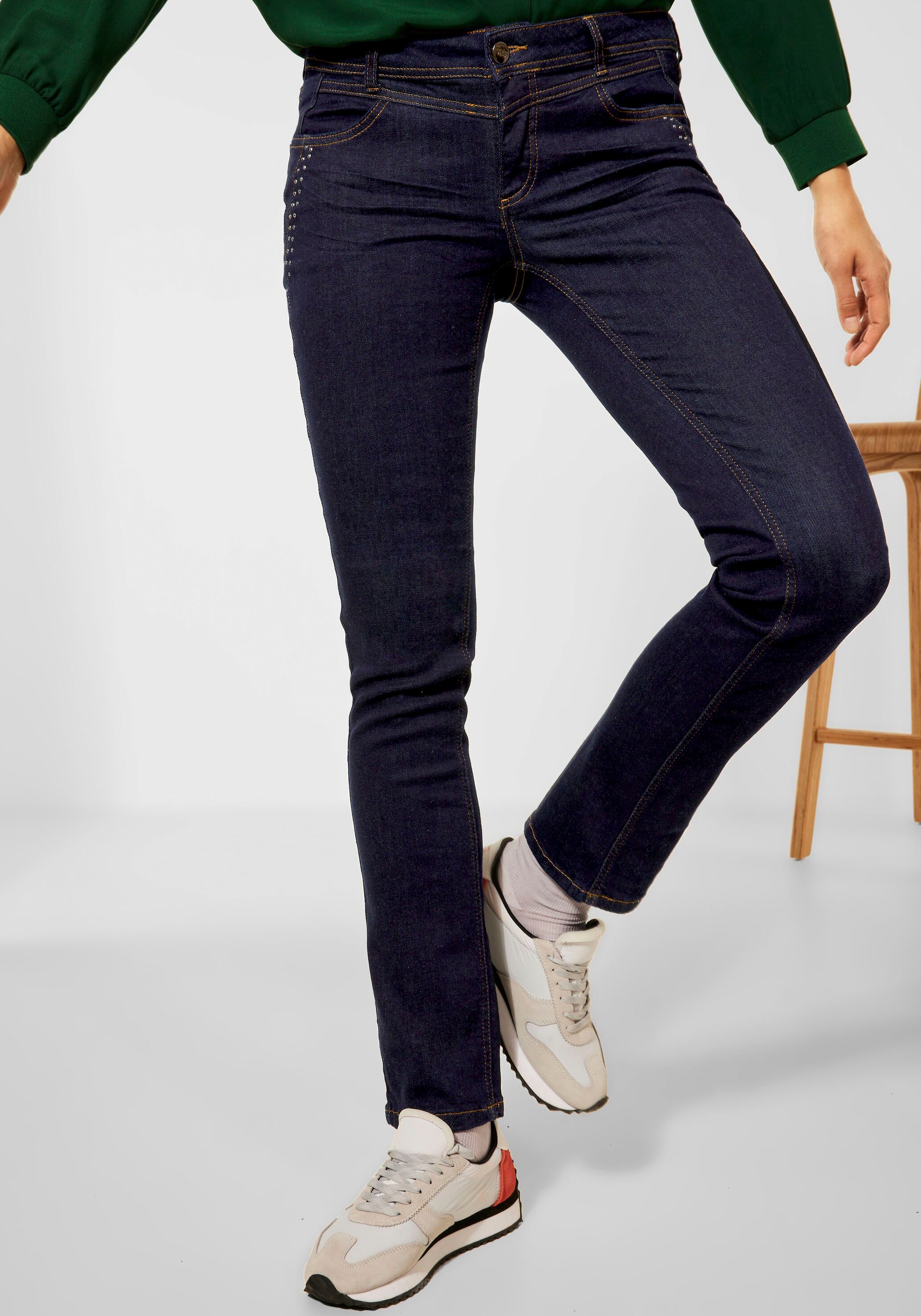 STREET ONE Straight-Jeans »Style Iowa«, mit Kontrastnähten