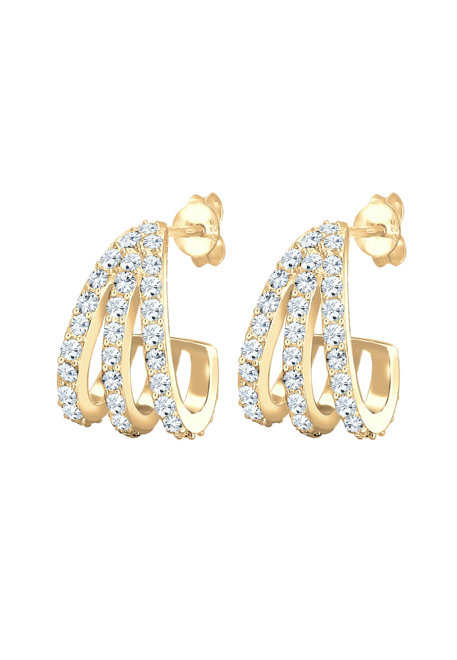 Elli Paar Creolen »Ohrringe Creolen Weiß 925 Sterling Silber, mit Kristallen von Swarovski®«