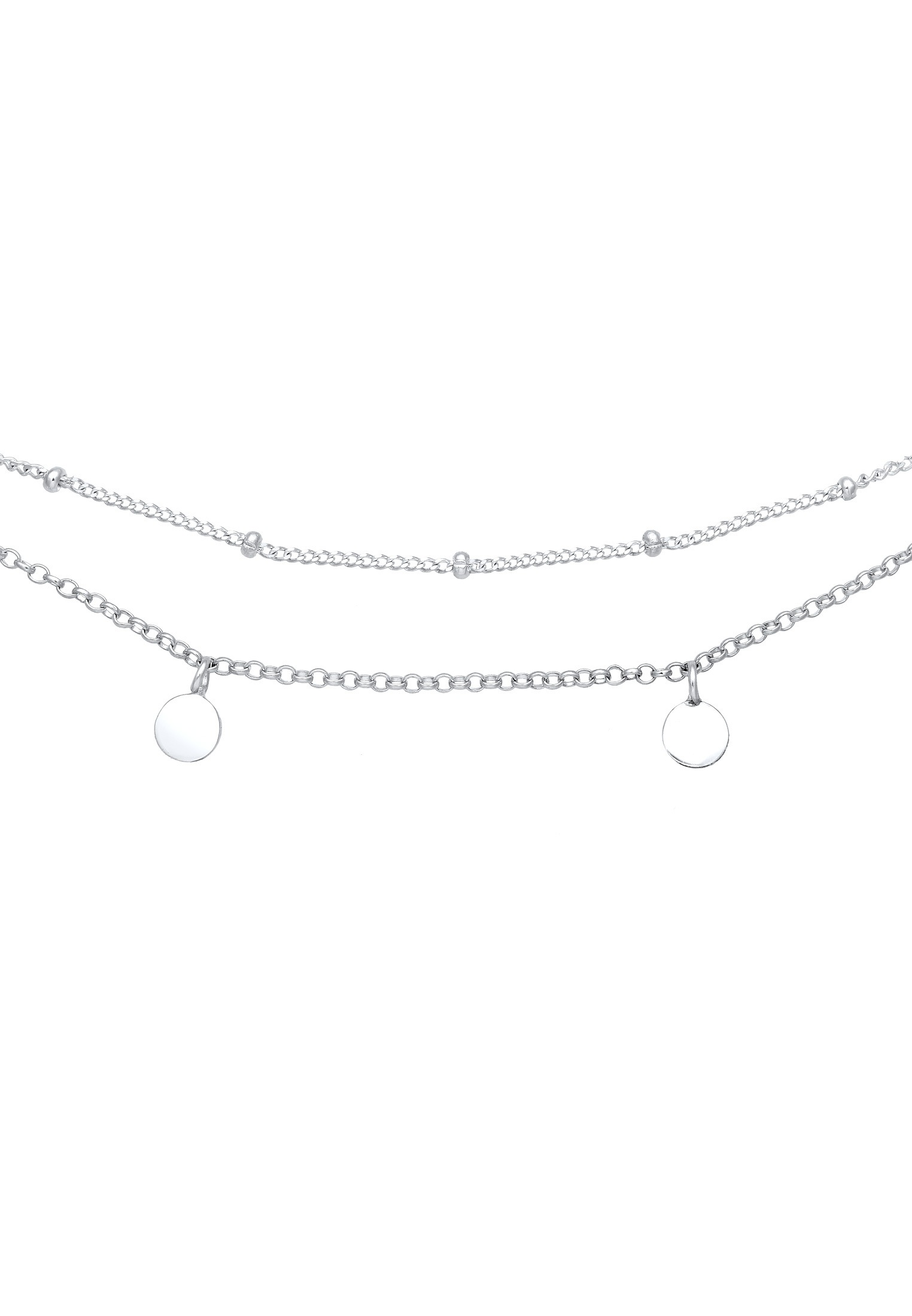 Elli Choker »Halskette Choker Layer Look Kugelkette Plättchen 925 Silber«