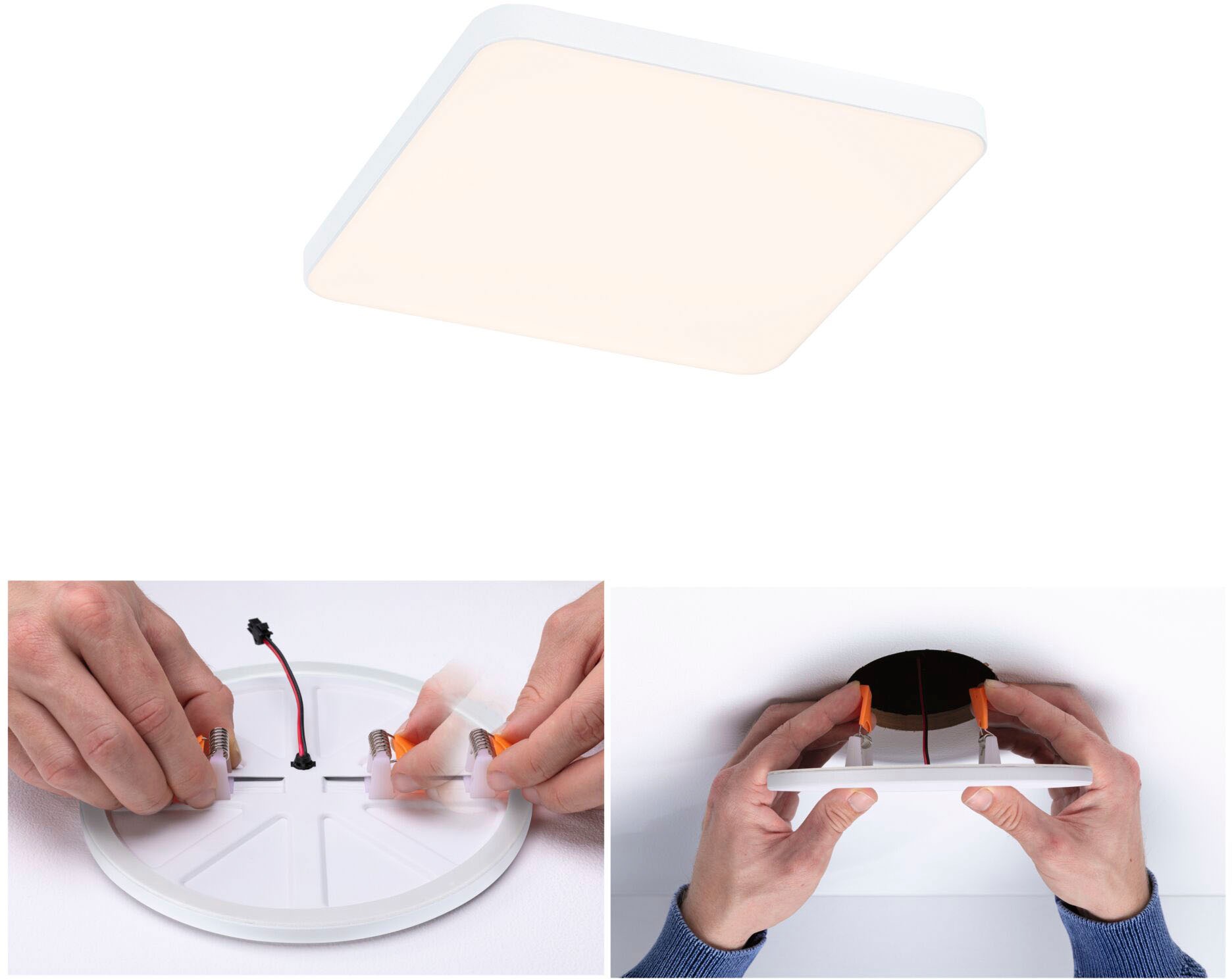 Paulmann LED Einbauleuchte »Veluna VariFit Edge IP44 eckig 120x120mm 650lm 3000K Weiß«, 1 flammig, LED Einbaupanel IP44 eckig 120x120mm 650lm 3000K Weiß
