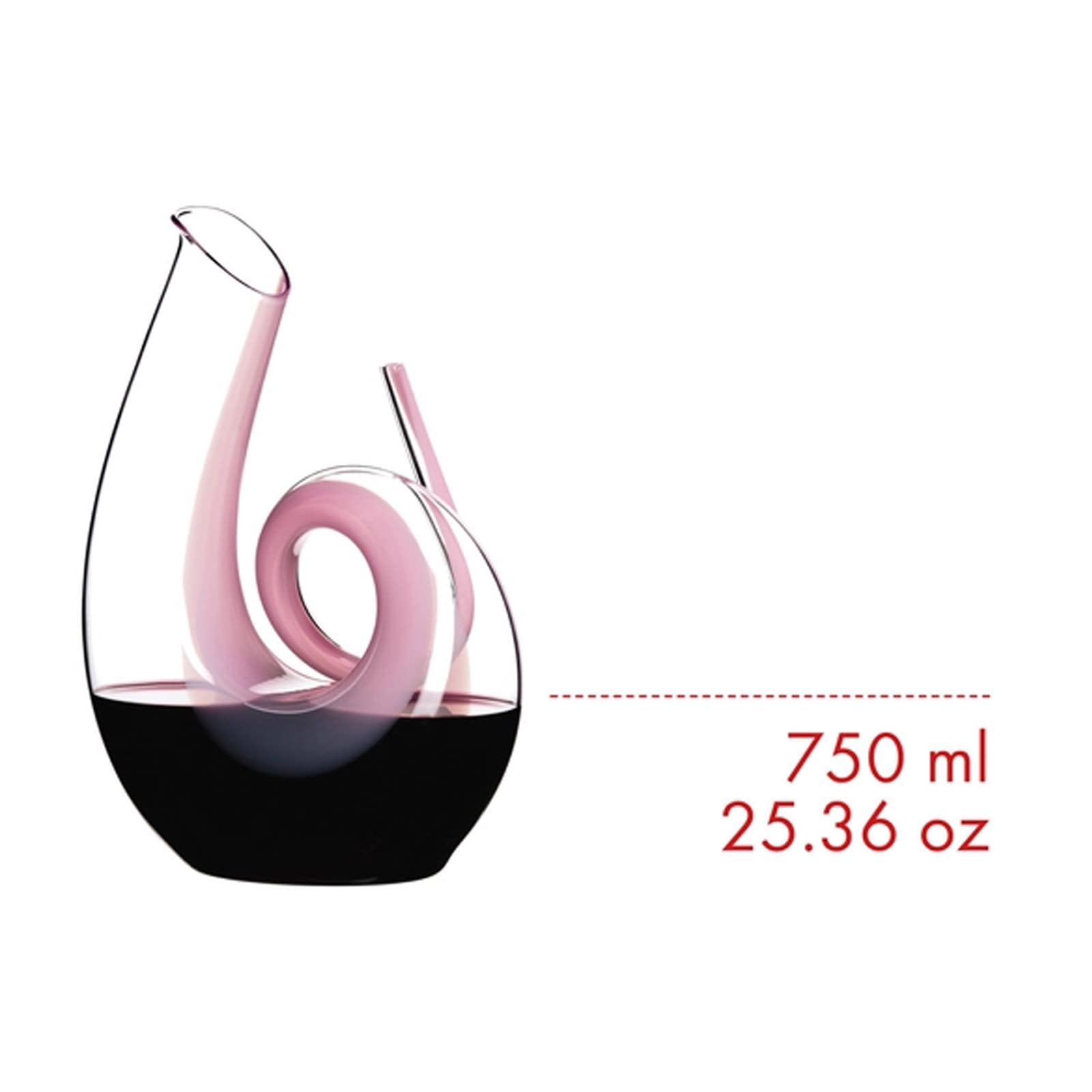 RIEDEL THE WINE GLASS COMPANY Dekanter »Dekanter Curly 26,5 cm pink« Handwäsche wird empfohlen