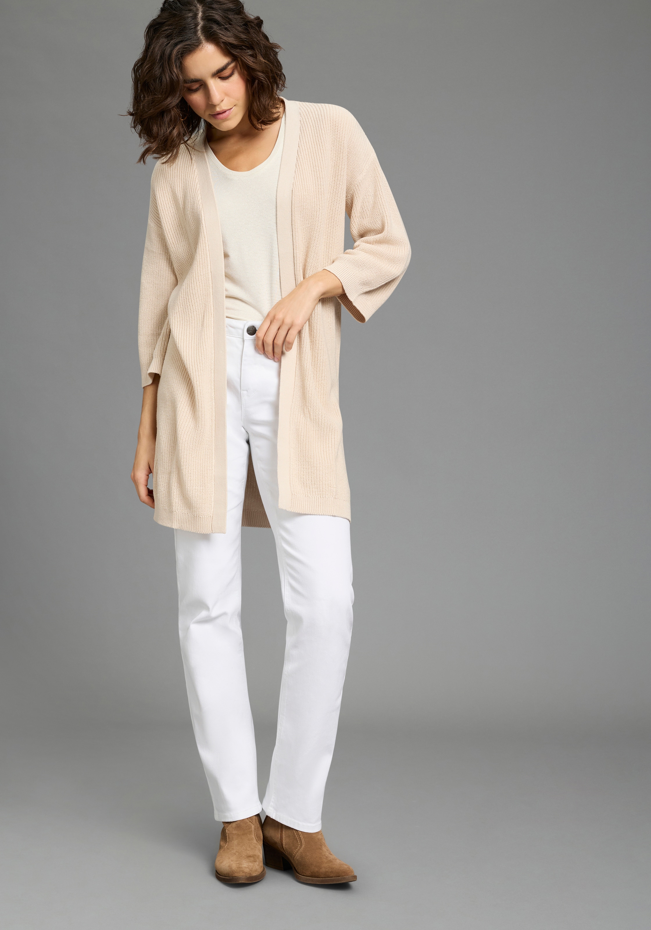 Laura Scott Strickjacke mit lässigem Schnitt und 3/4 Ärmel