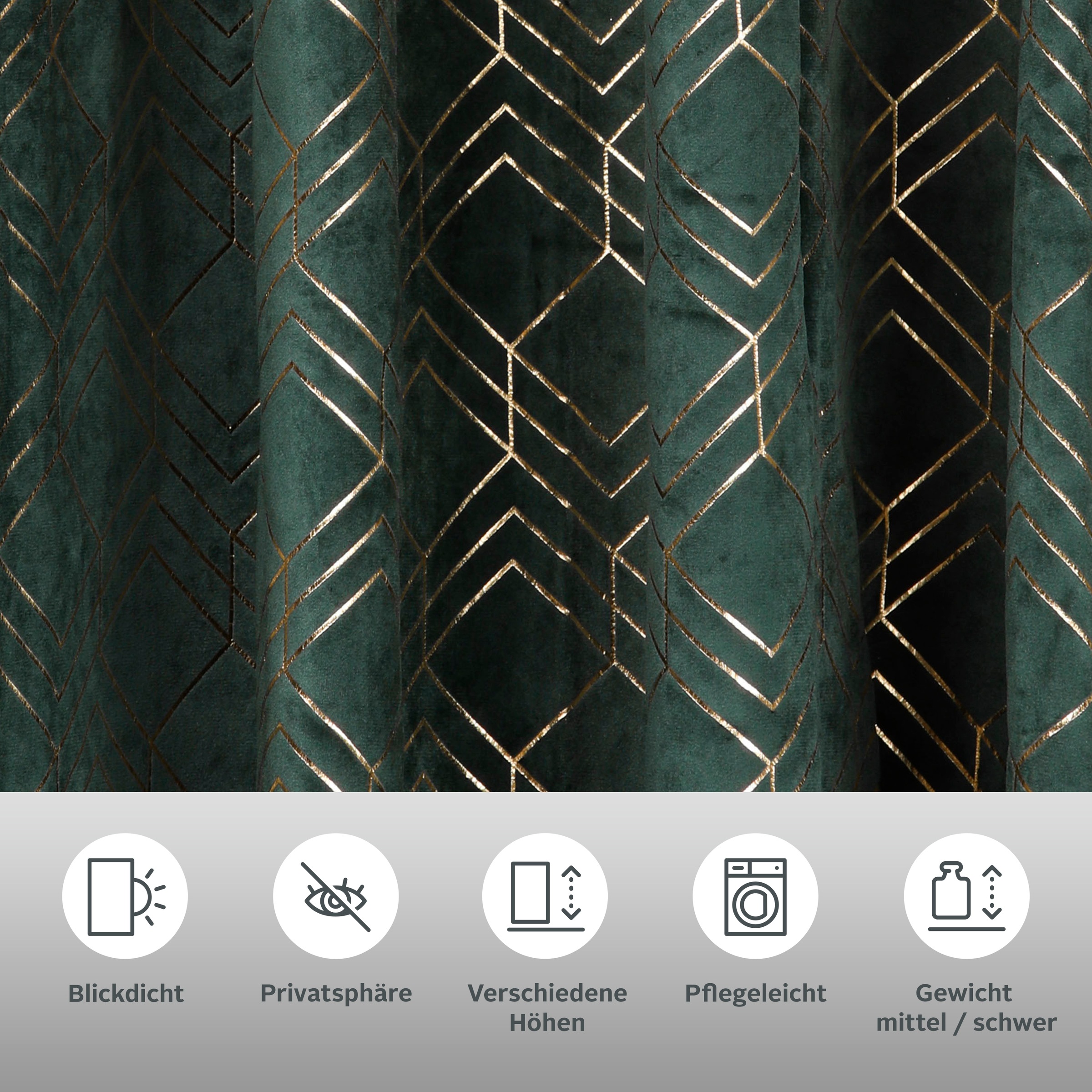 my home Vorhang »Velvet Foil«, (2 St.), Samt