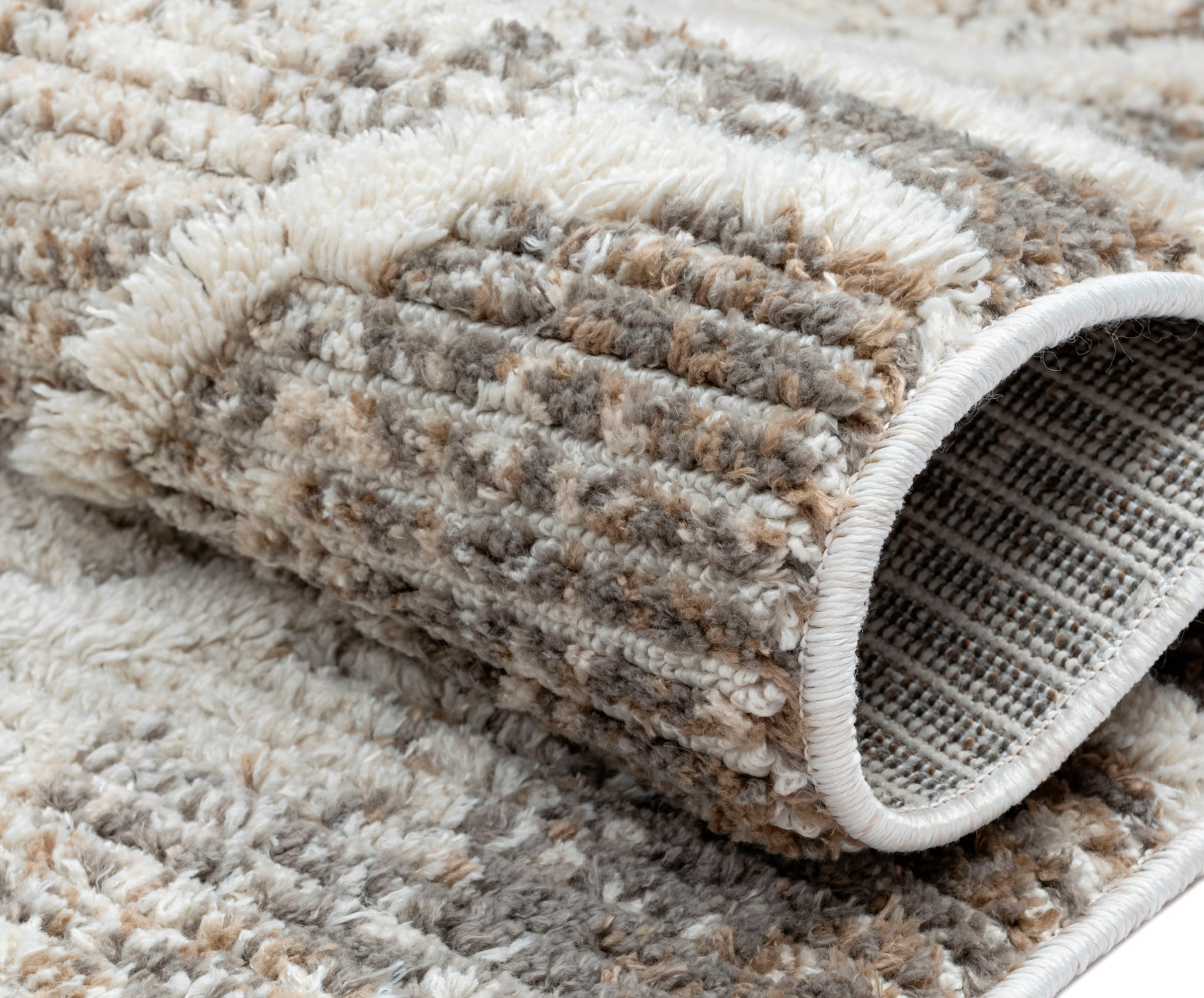 Myflair Möbel & Accessoires Teppich »Enya 1, LAGERRÄUMUNG!« rechteckig 15 mm Höhe Shaggy im Skandi Look, Hoch-Tief Effekt, leicht glänzend