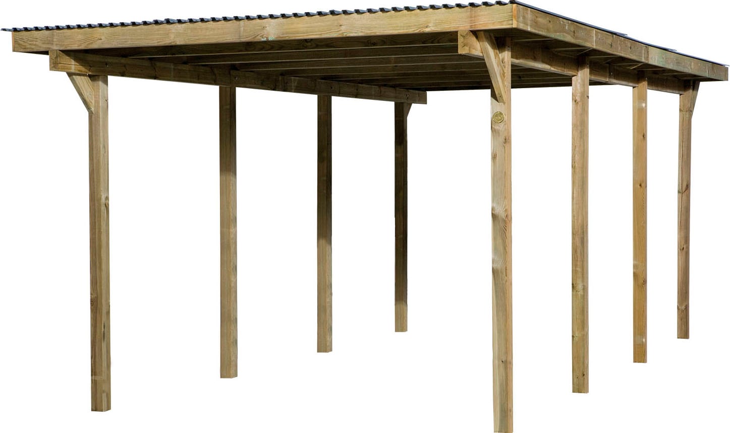 Weka Einzelcarport »606 Gr.2« Holz 250 cm braun in braun, Größe B/H/T: 223 cm x