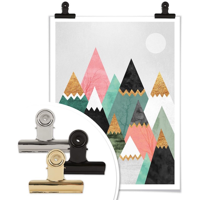 Wall-Art Poster »Bunte Berge«, Berge, (1 St.) kaufen online bei OTTO