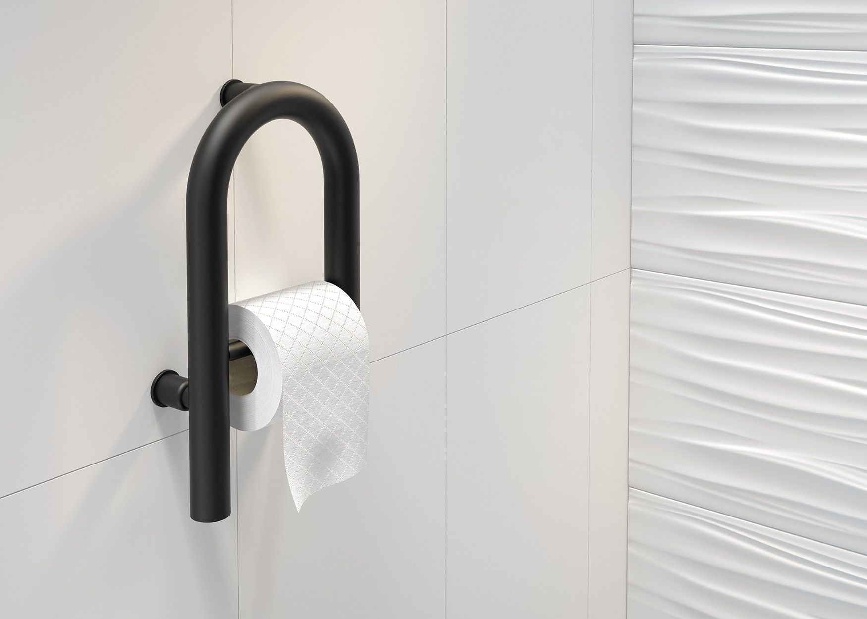 Deante Toilettenpapierhalter »»Vital« Wandhalterung mit Platz für Toilettenpapier, schwarz«, Tragegewicht 150 kg, einfache Montage