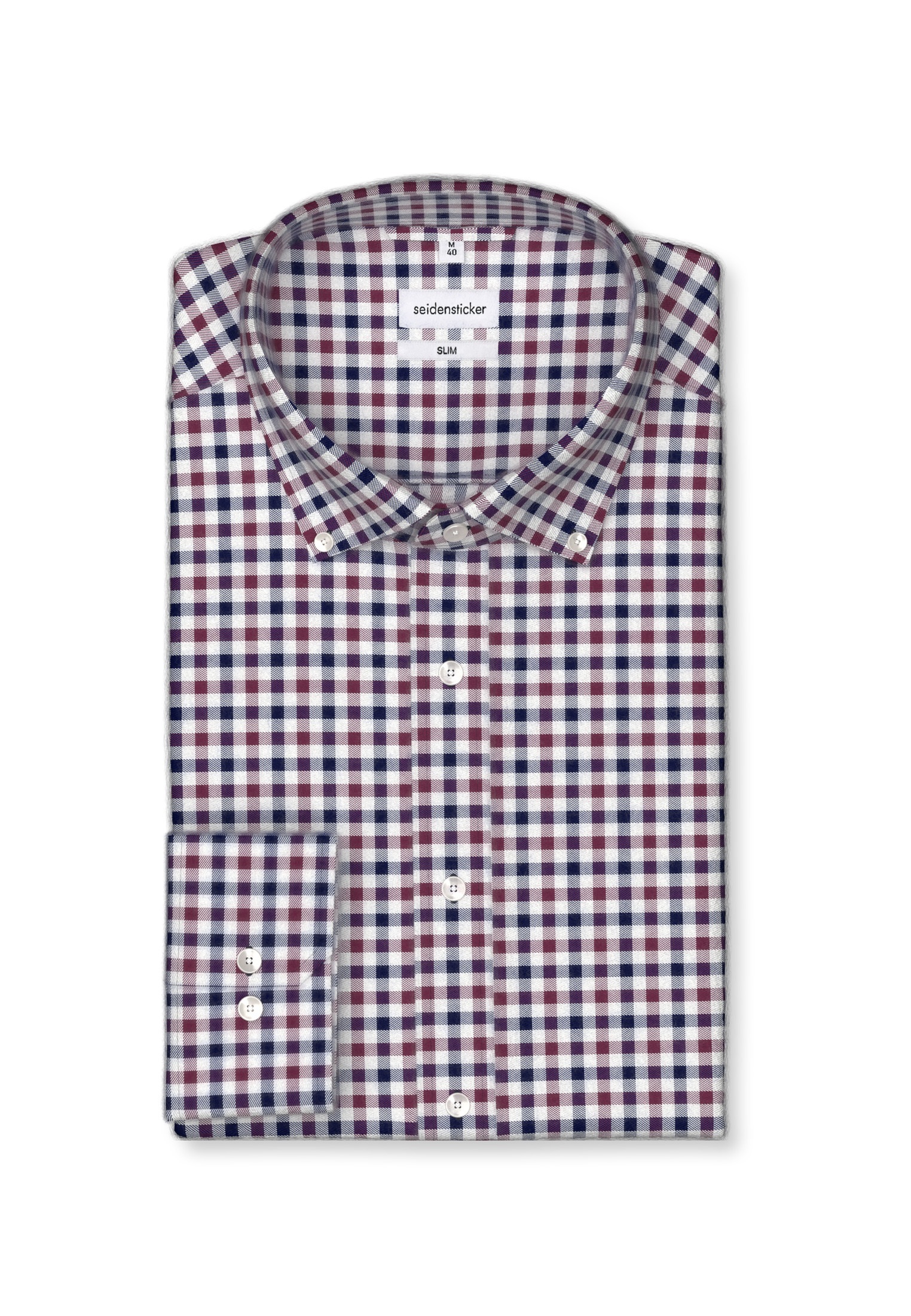 seidensticker Flanellhemd »Shaped« Shaped 1/1 Button-Down-Kragen Karo