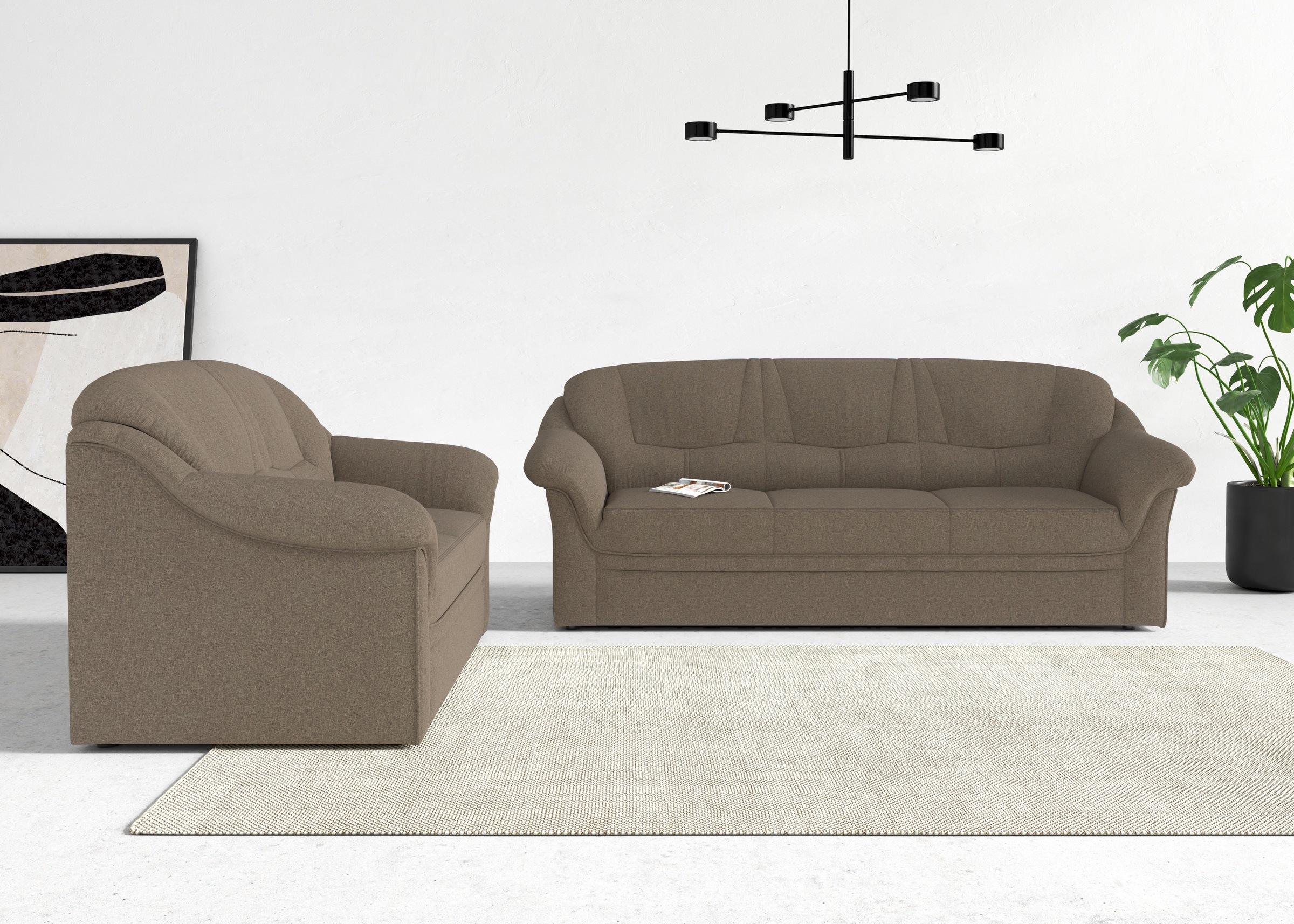 DOMO collection 2-Sitzer »Montana für kleine Räume, Breite 146cm, komfortabel und zeitlos« bequeme Armlehnen