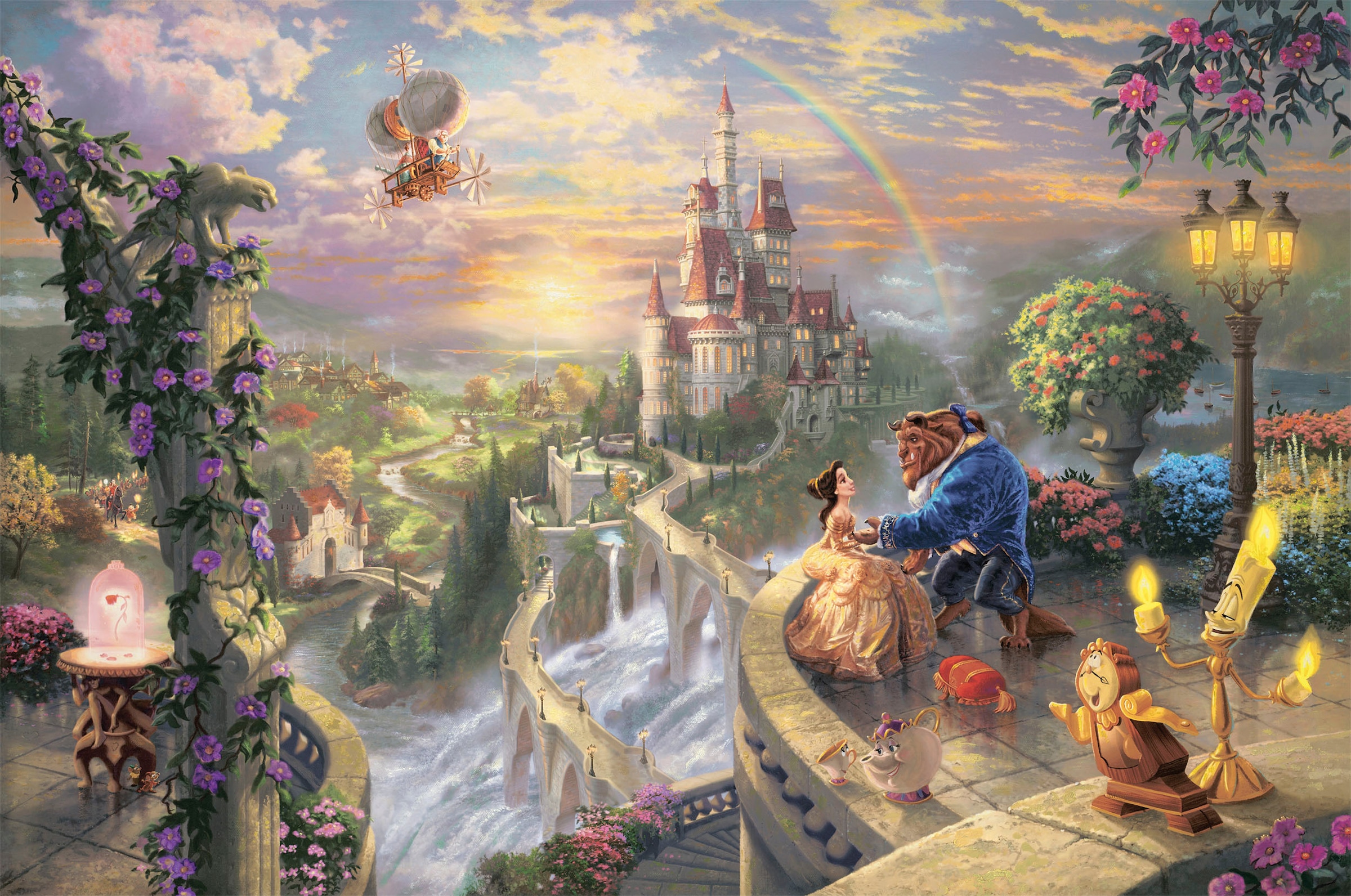Schmidt Spiele Puzzle »Disney, Beauty and the Beast von Thomas Kinkade«, (1000 tlg.)