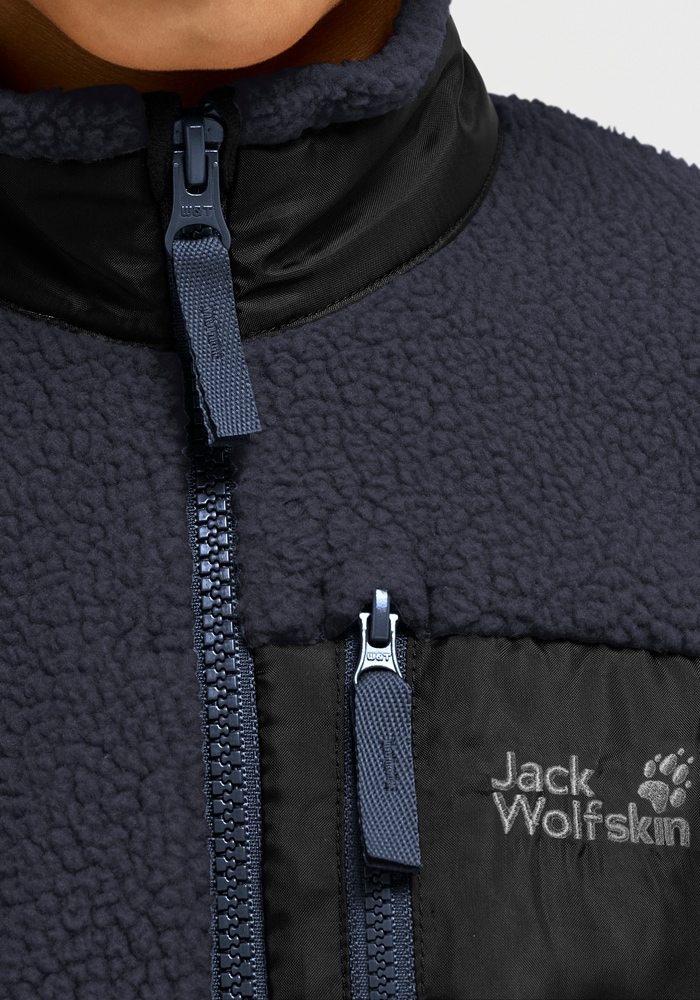 Jack Wolfskin Fleecejacke »LITE CURL FZ K« atmungsaktiv, Übergangsjacke, aufgesetzte Brusttasche mit Zipper
