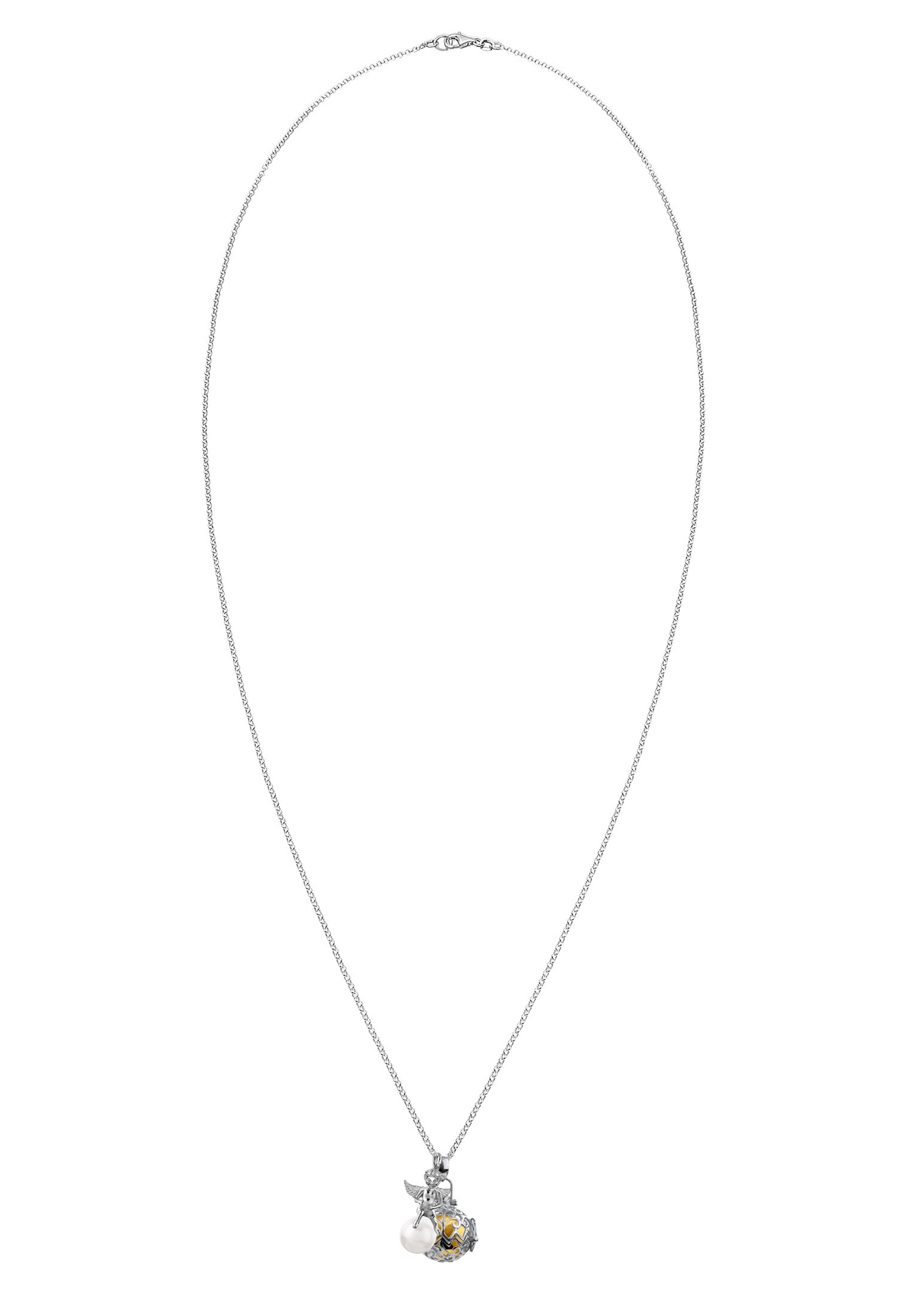 Nenalina Lange Kette »Halskette Engelsflüsterer Engel Perle Klangkugel 925 Silber«