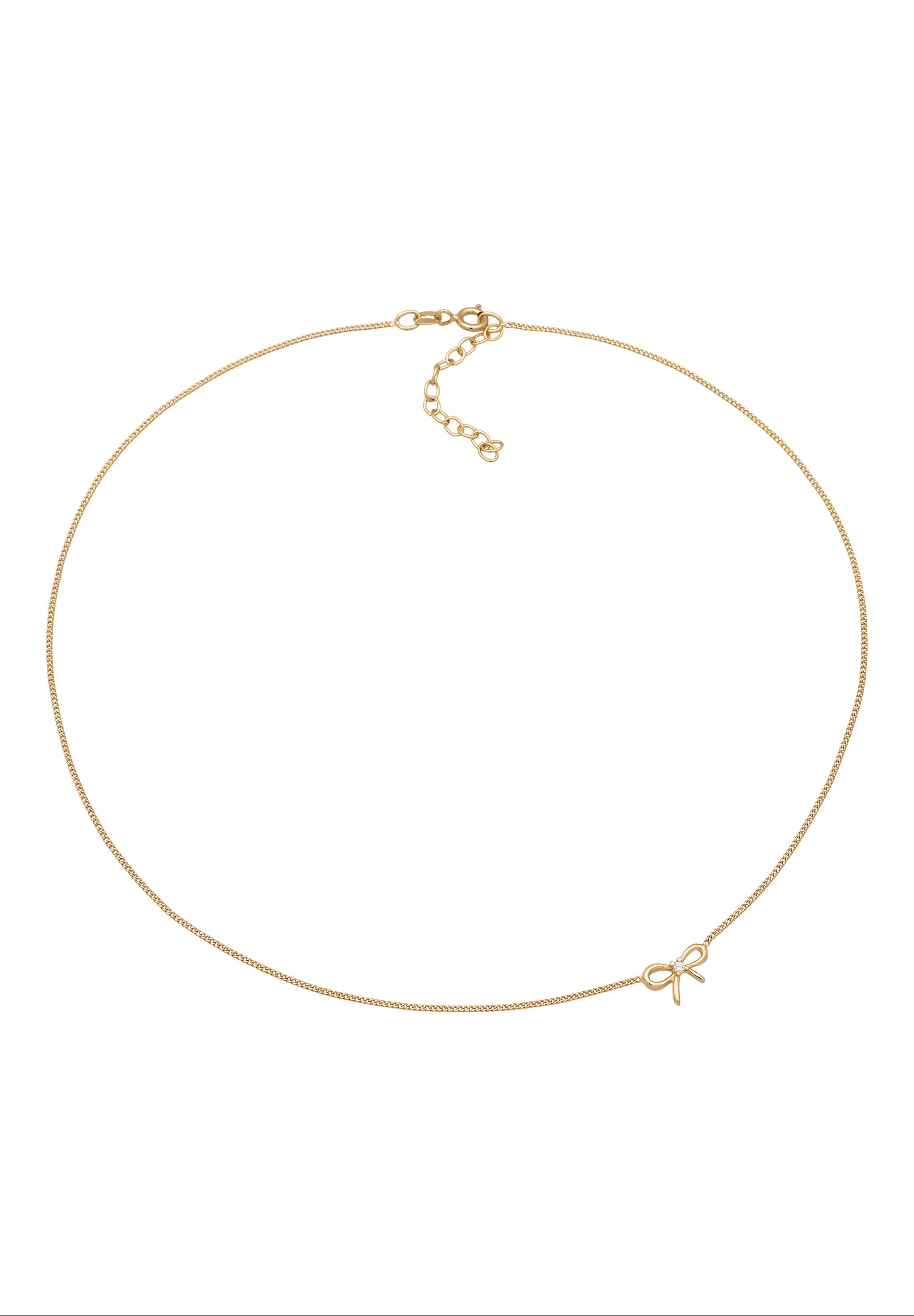 Elli Choker »Halskette Choker Schleife Zirkonia Weiß 925 Sterling Silber«