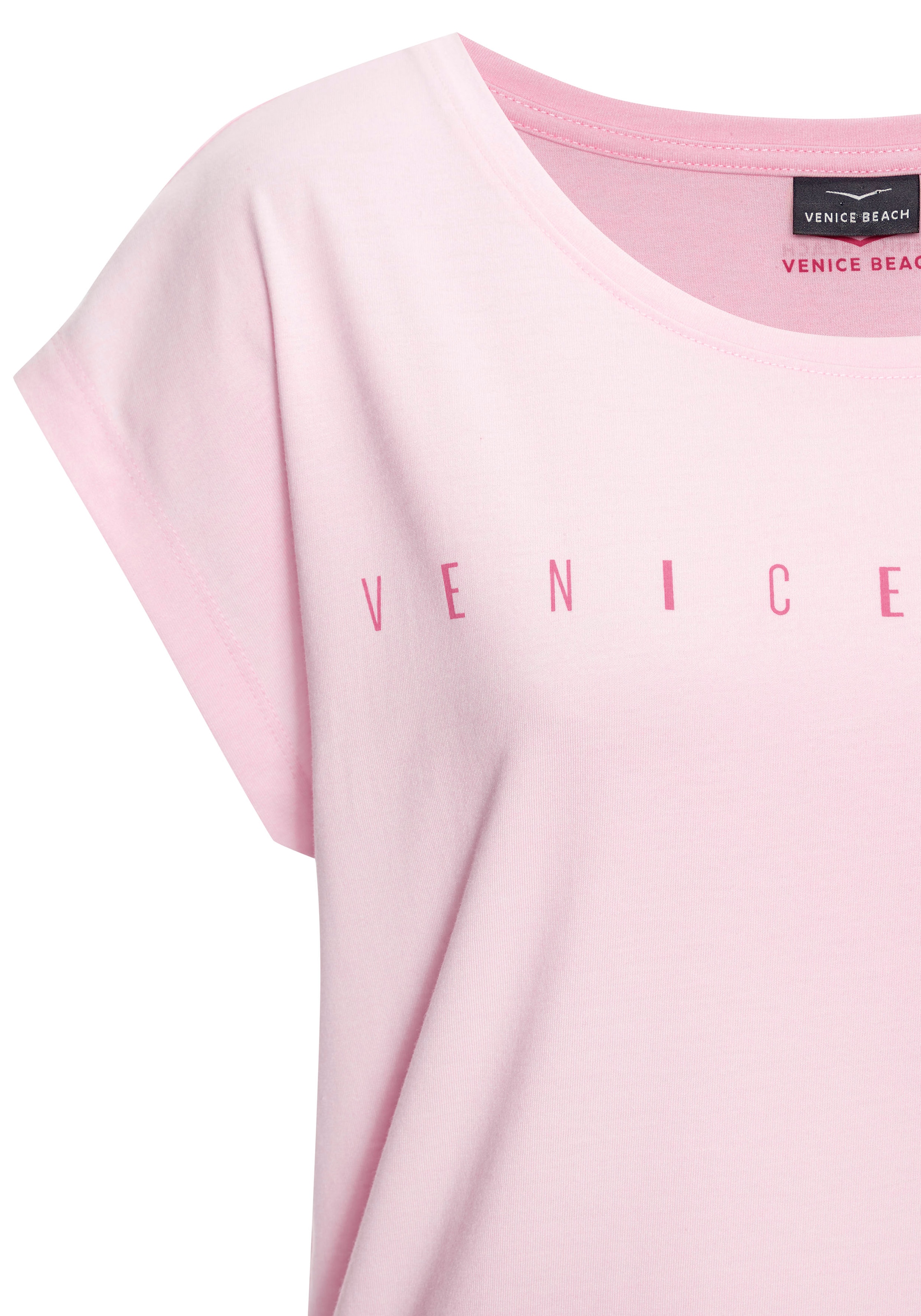 Venice Beach Kurzarmshirt, mit Frontdruck, T-Shirt aus Baumwollmischung, Basic, casual