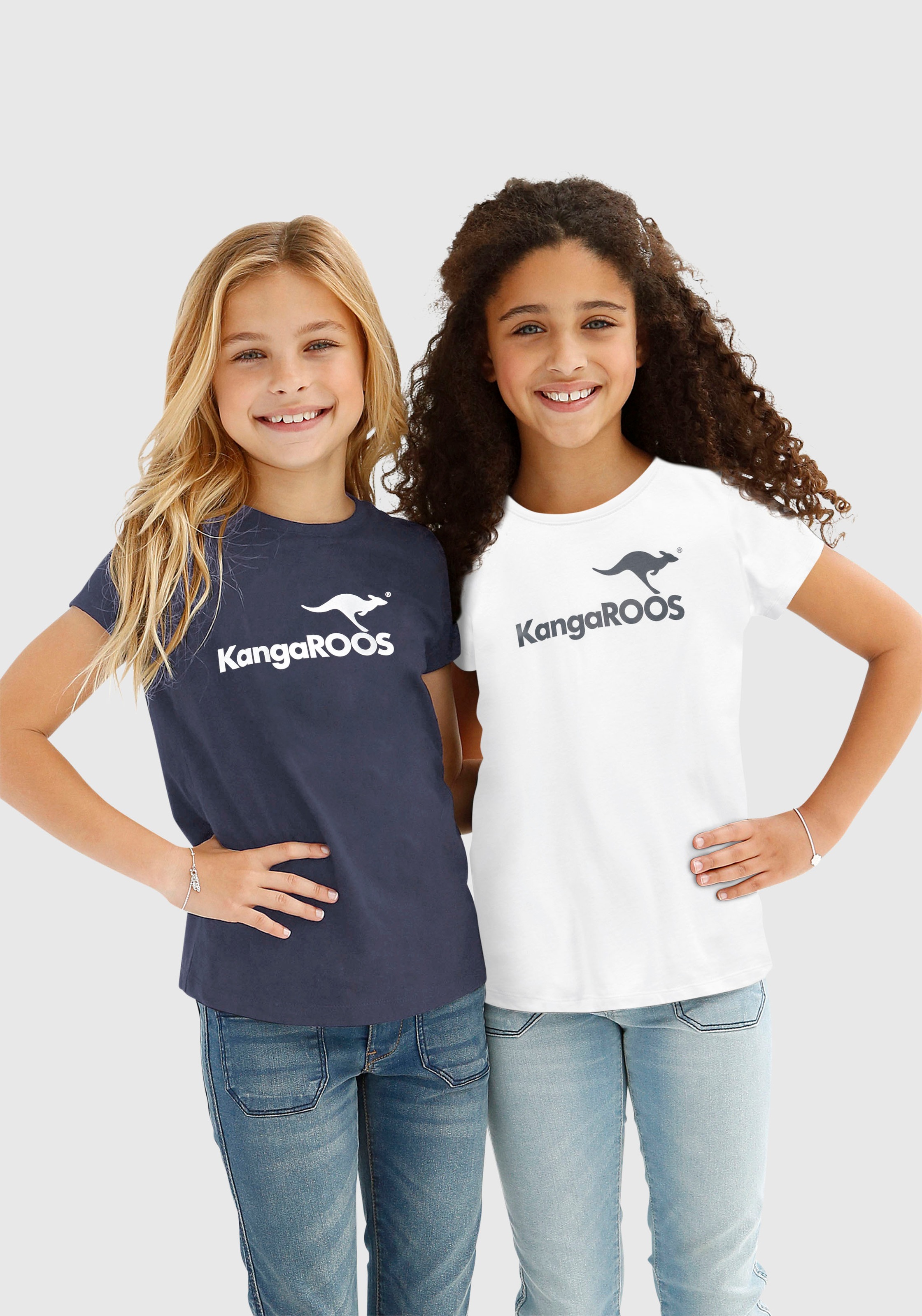 KangaROOS T-Shirt, (Packung), mit Logodrucken