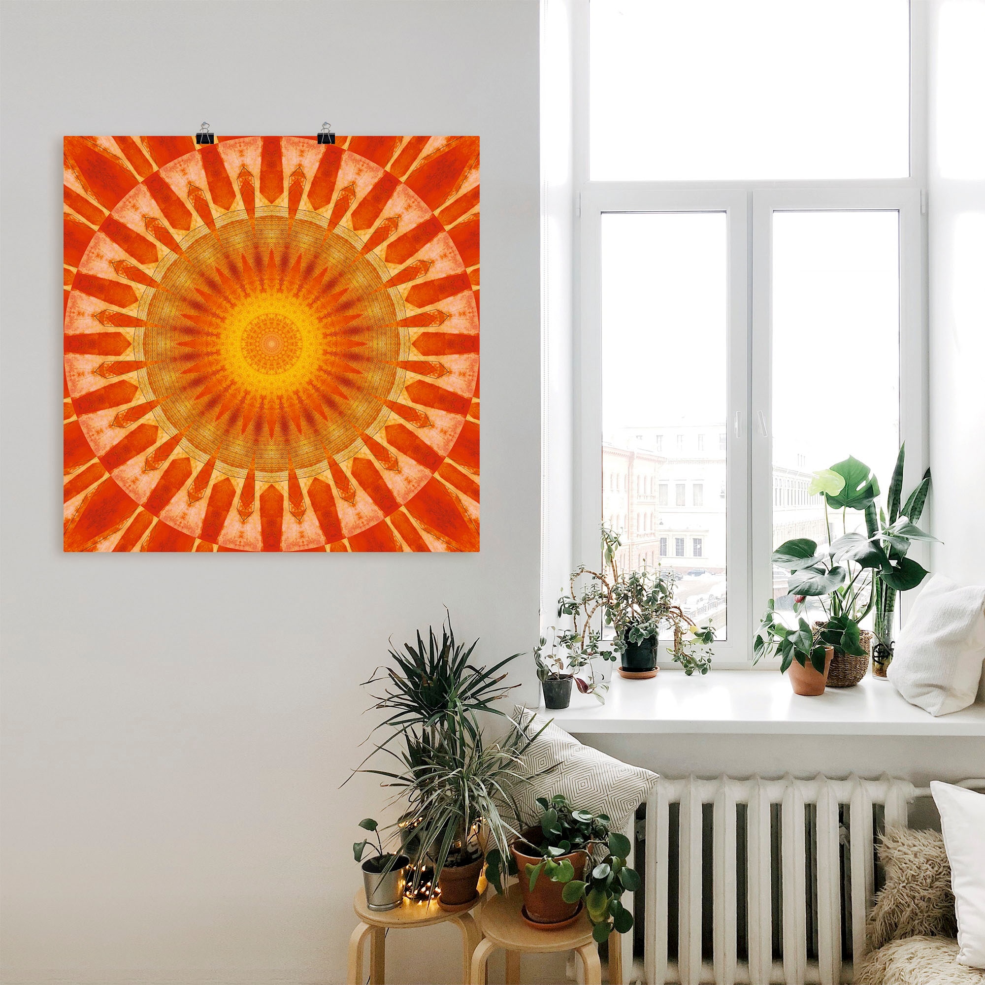 Artland Wandbild »Mandala Sonnenuntergang«, klassische Fantasie, (1 St.), als Leinwandbild, Poster in verschied. Größen