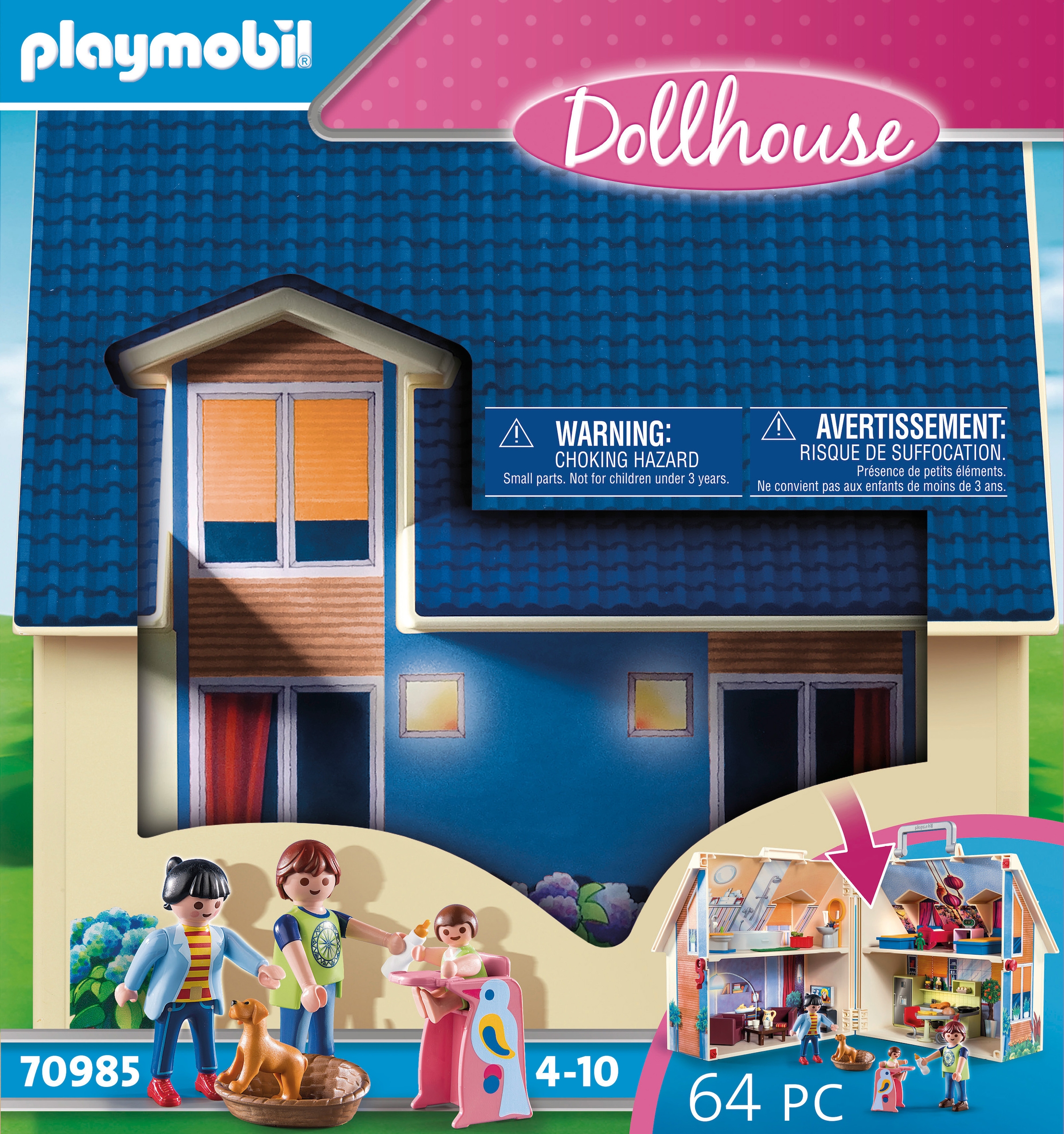 Playmobil® Konstruktions-Spielset »Mitnehm-Puppenhaus (70985), Dollhouse«, (64 St.), Made in Europe