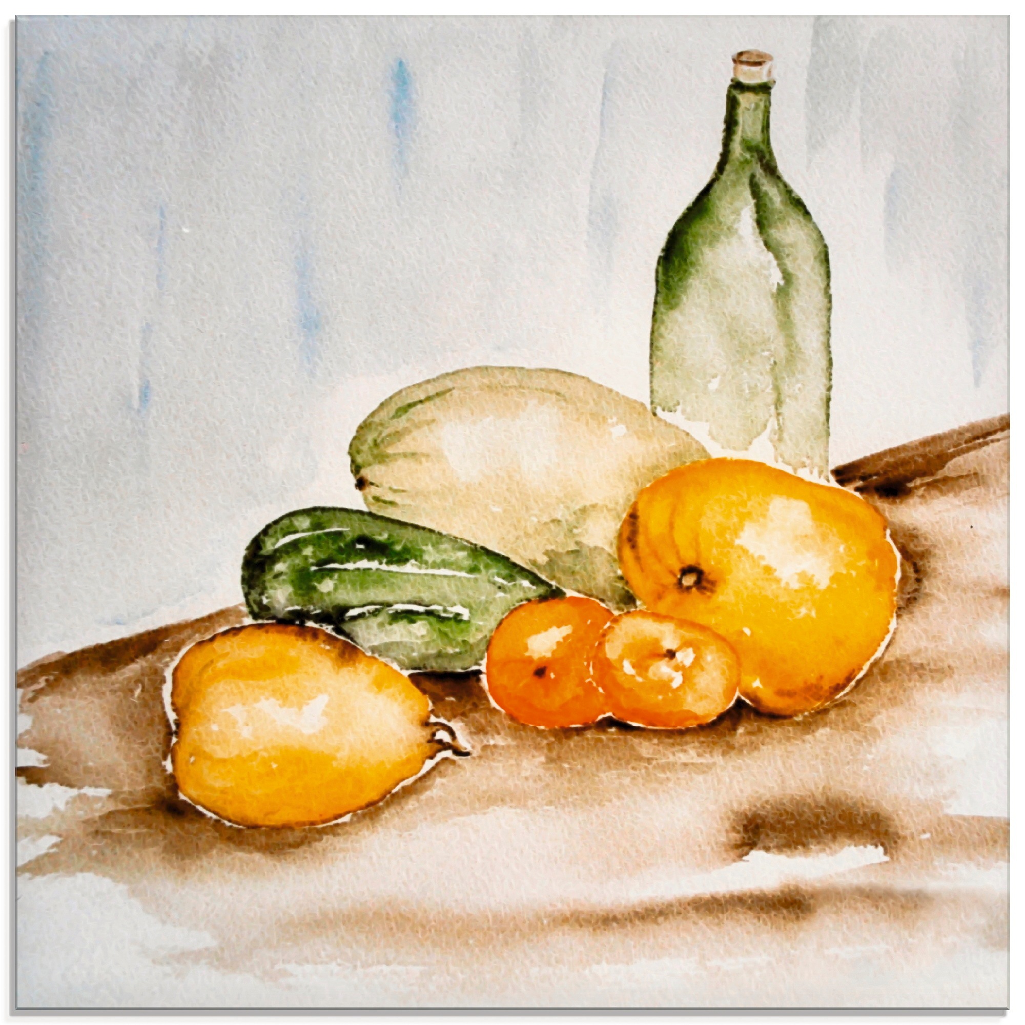 Artland Glasbild »Obst Lebensmittel, OTTO und verschiedenen Aquarell«, in (1 Größen Gemüse online kaufen St.), bei
