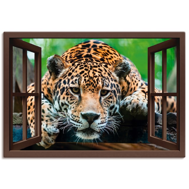 Artland Wandbild »Fensterblick - Südamerikanischer Jaguar«, Wildtiere, (1 St.),  als Alubild, Leinwandbild, Wandaufkleber oder Poster in versch. Größen  bestellen im OTTO Online Shop