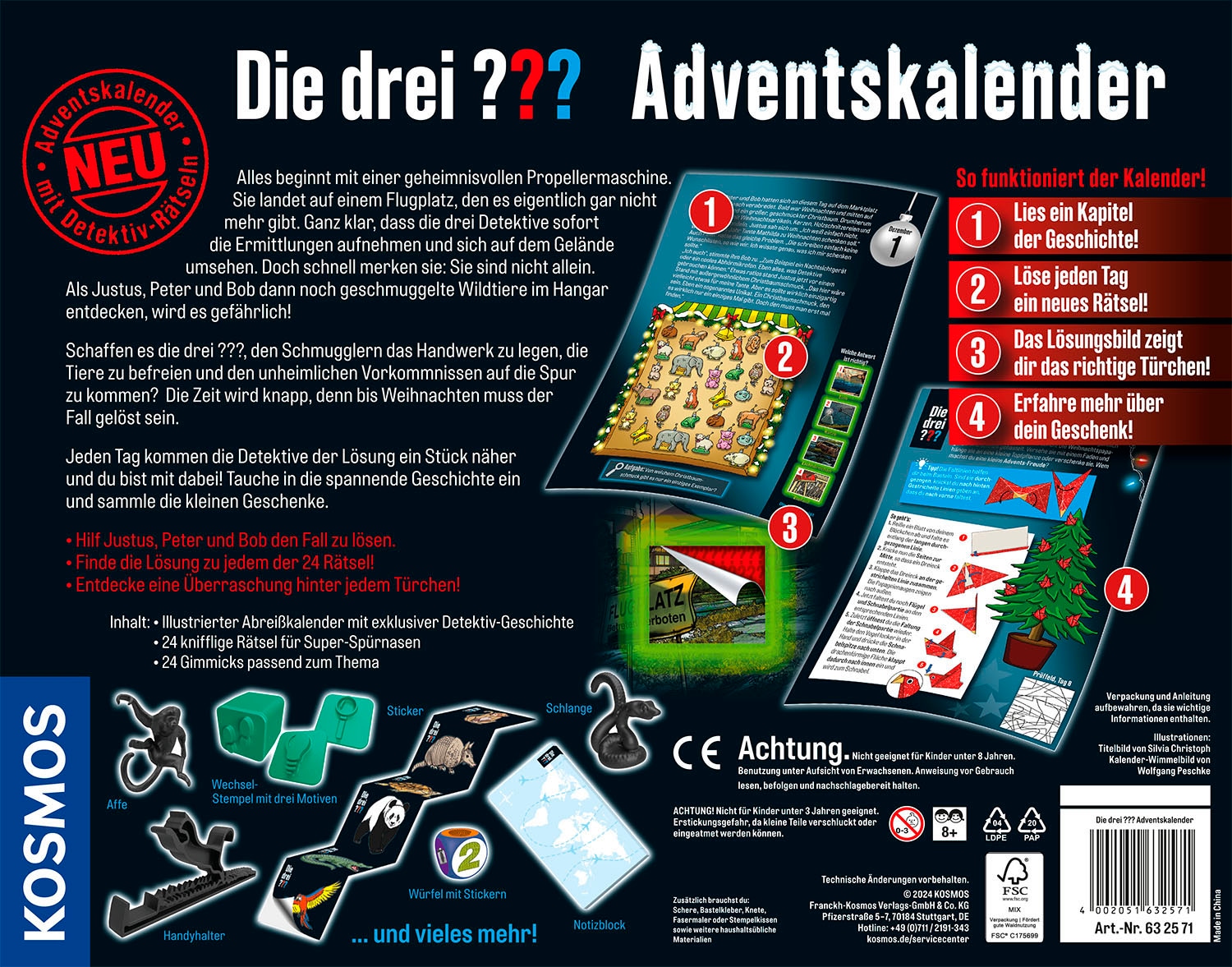 Kosmos Spielzeug-Adventskalender »Die drei ??? - 2024«, ab 8 Jahren