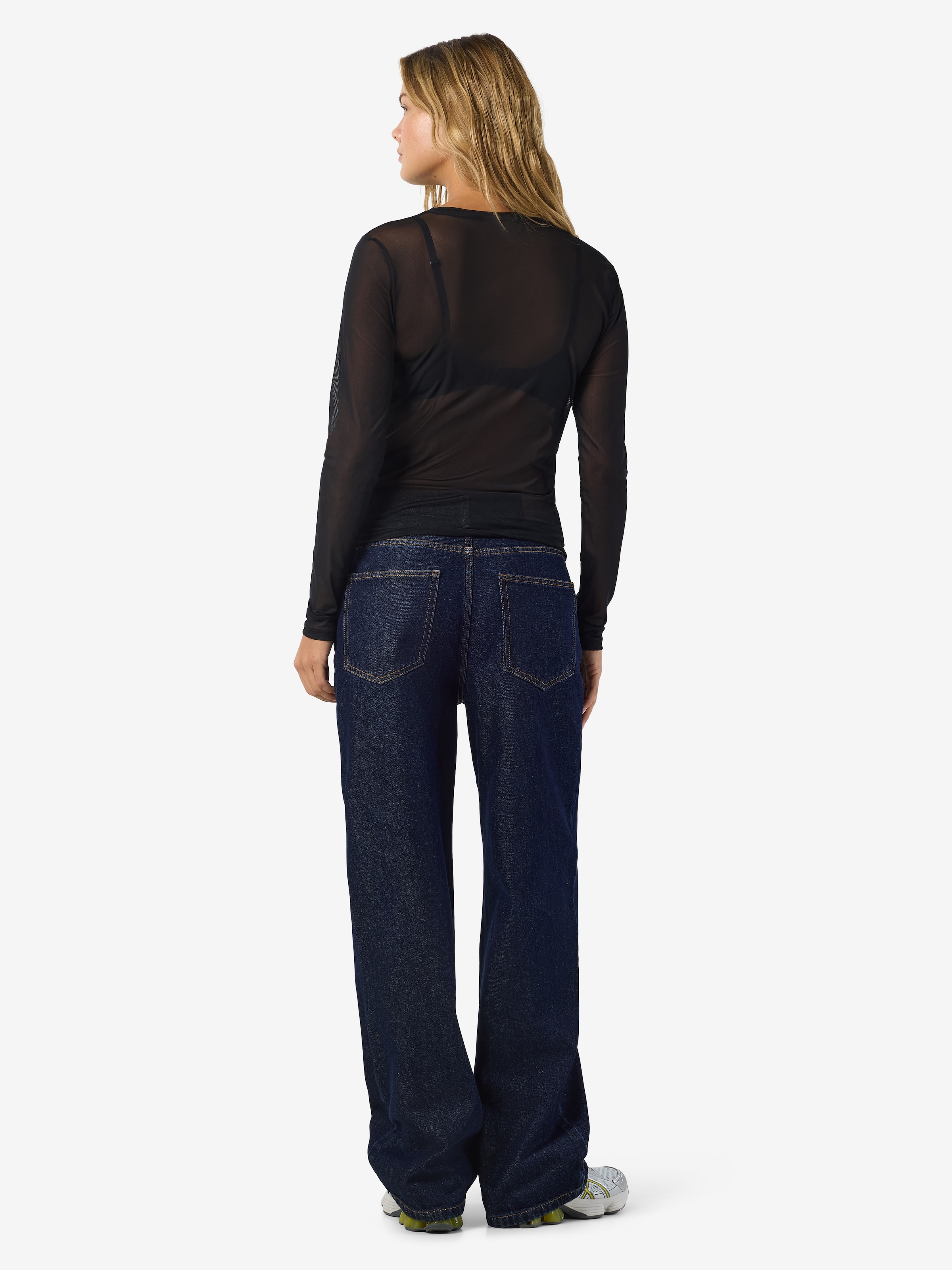 Noisy may Netzshirt »NMJUDITH L/S MESH TOP BG NOOS« transparent