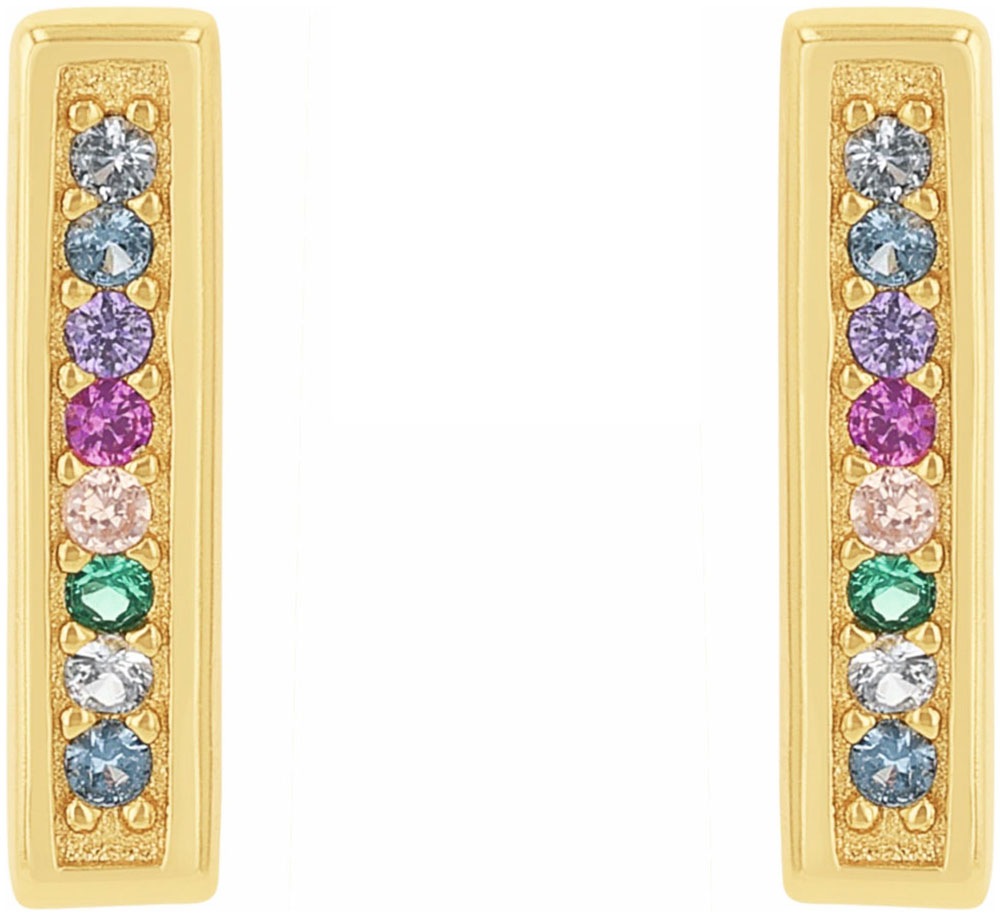 Amor Paar Ohrstecker »Regenbogen-Optik, 2038269«, mit Zirkonia (synth.)