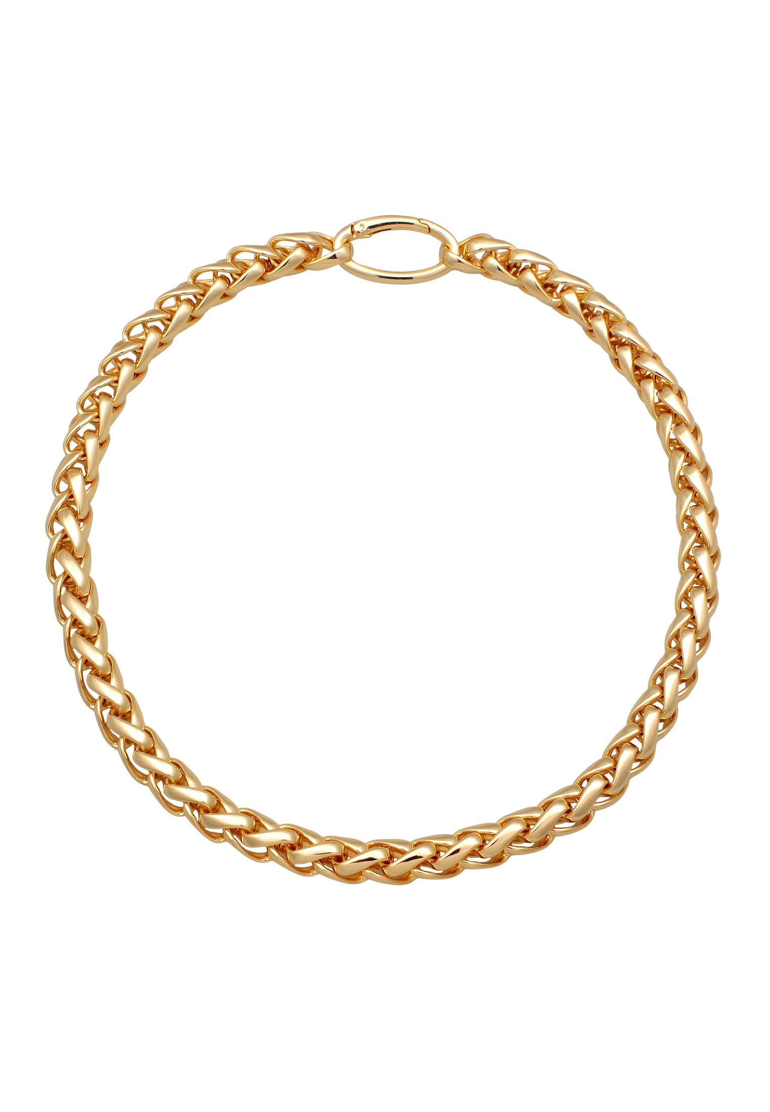 Elli Kette ohne Anhänger »Halskette Zopfkette Ösenverschluß Goldfarben für Damen«