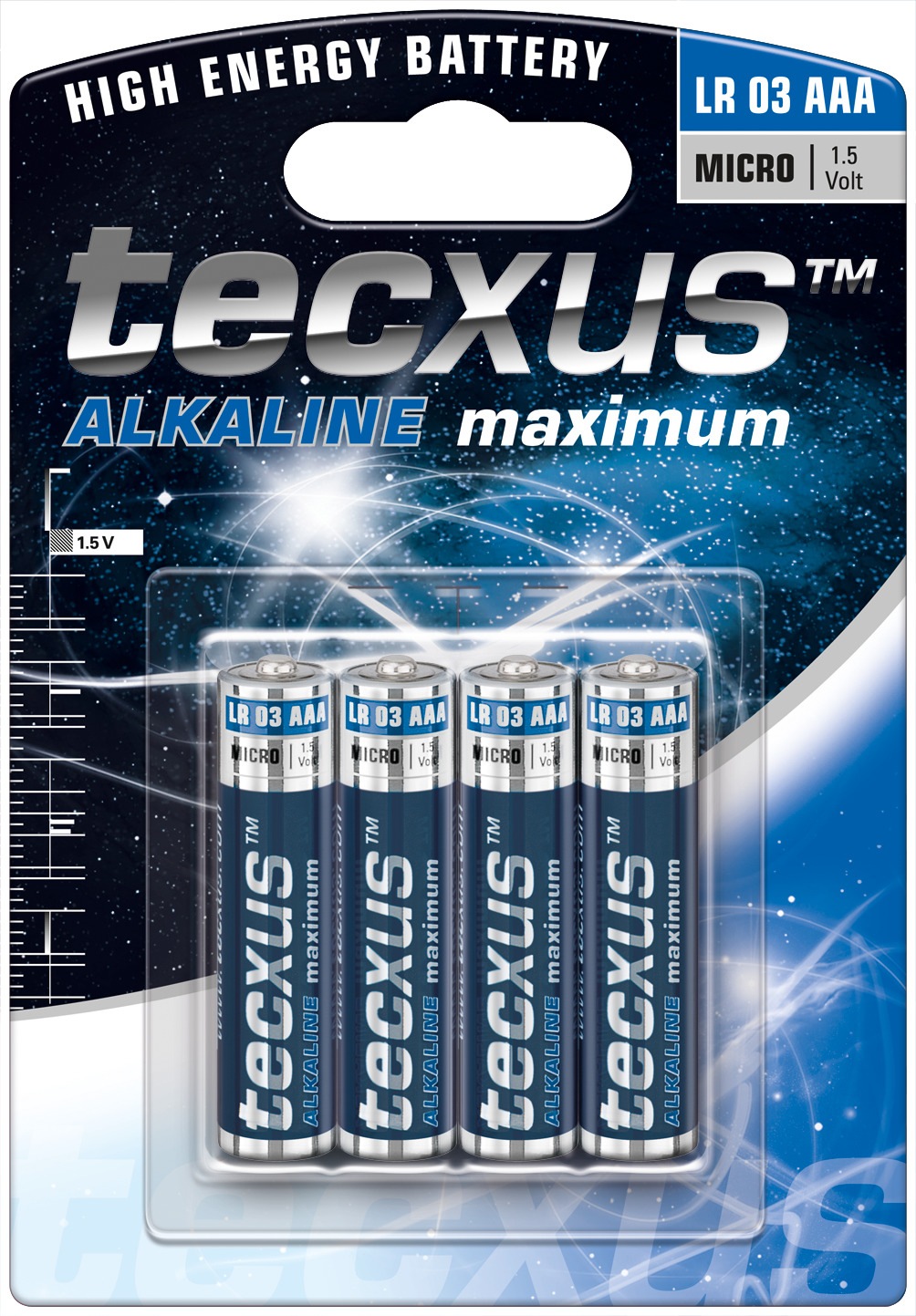 tecxus Batterie »LR03/AAA (Micro)«, (4 St.), Tecxus Alkaline maximum