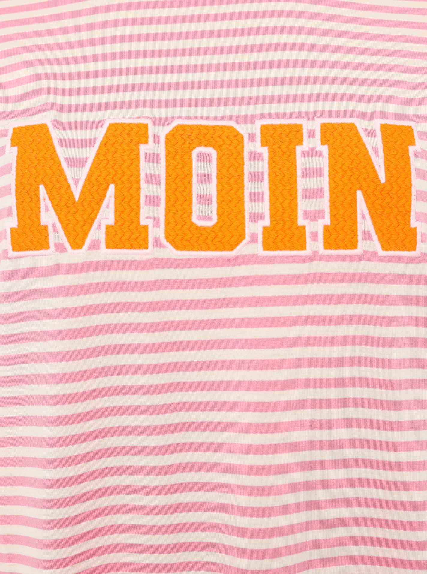 Zwillingsherz T-Shirt »"Anker Moin"« gestreift, gestickter Schriftzug, maritim, Rundhals