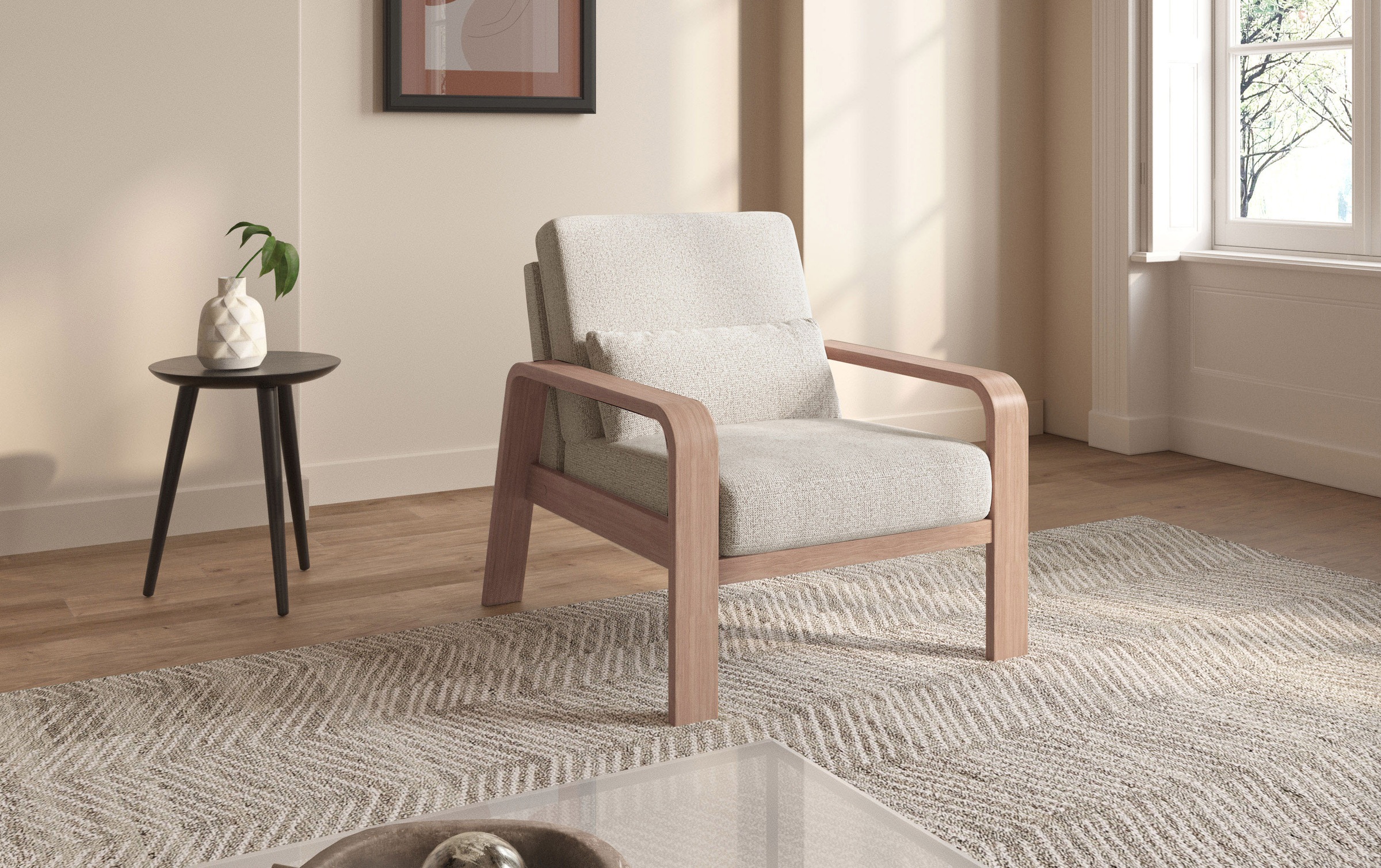 sit&more Sessel »Kolding«, Armlehnen aus Buchenholz in natur, verschiedene Bezüge und Farben