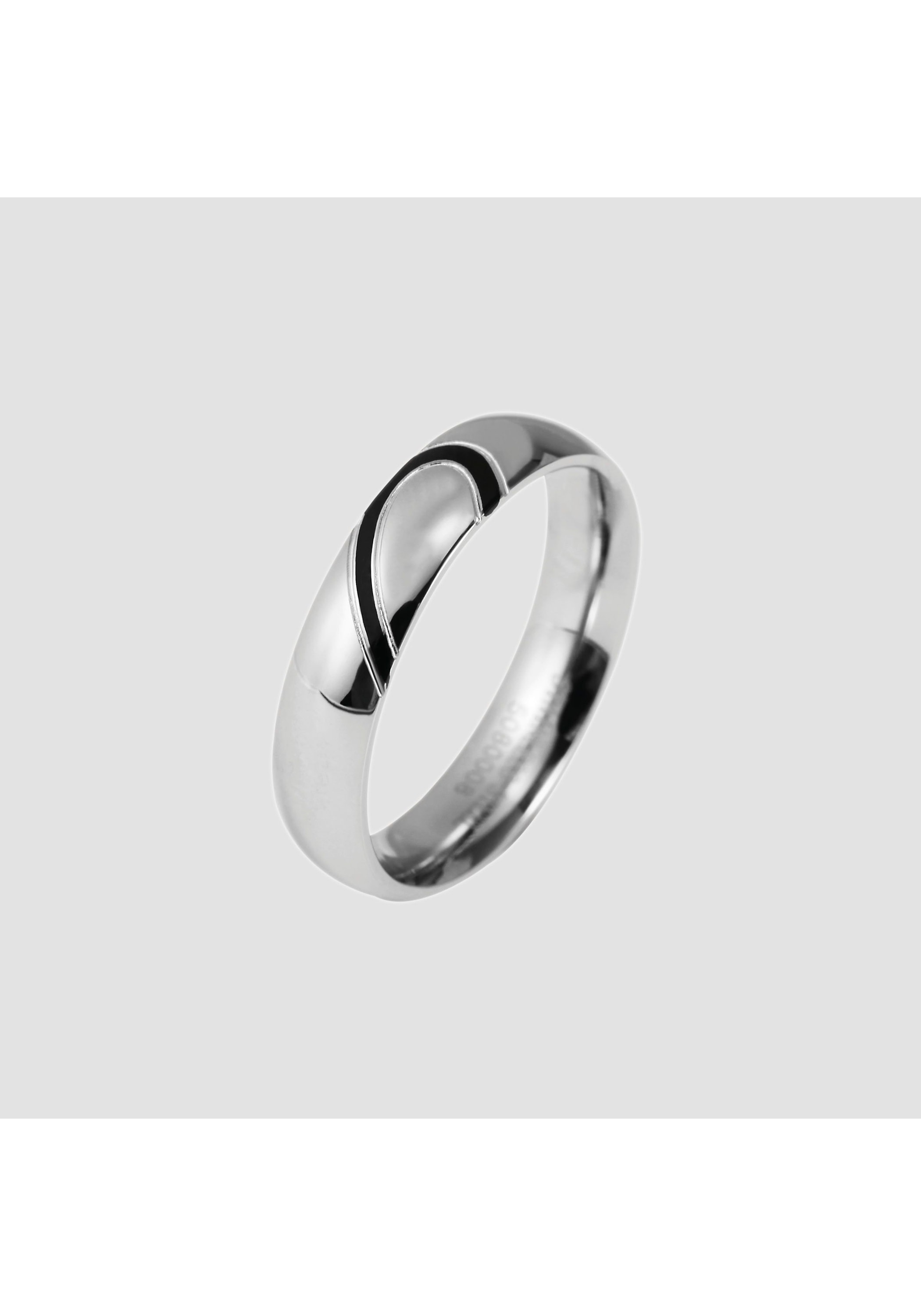 AKZENT Partnerring »aus Edelstahl mit Bicolor-Detail«