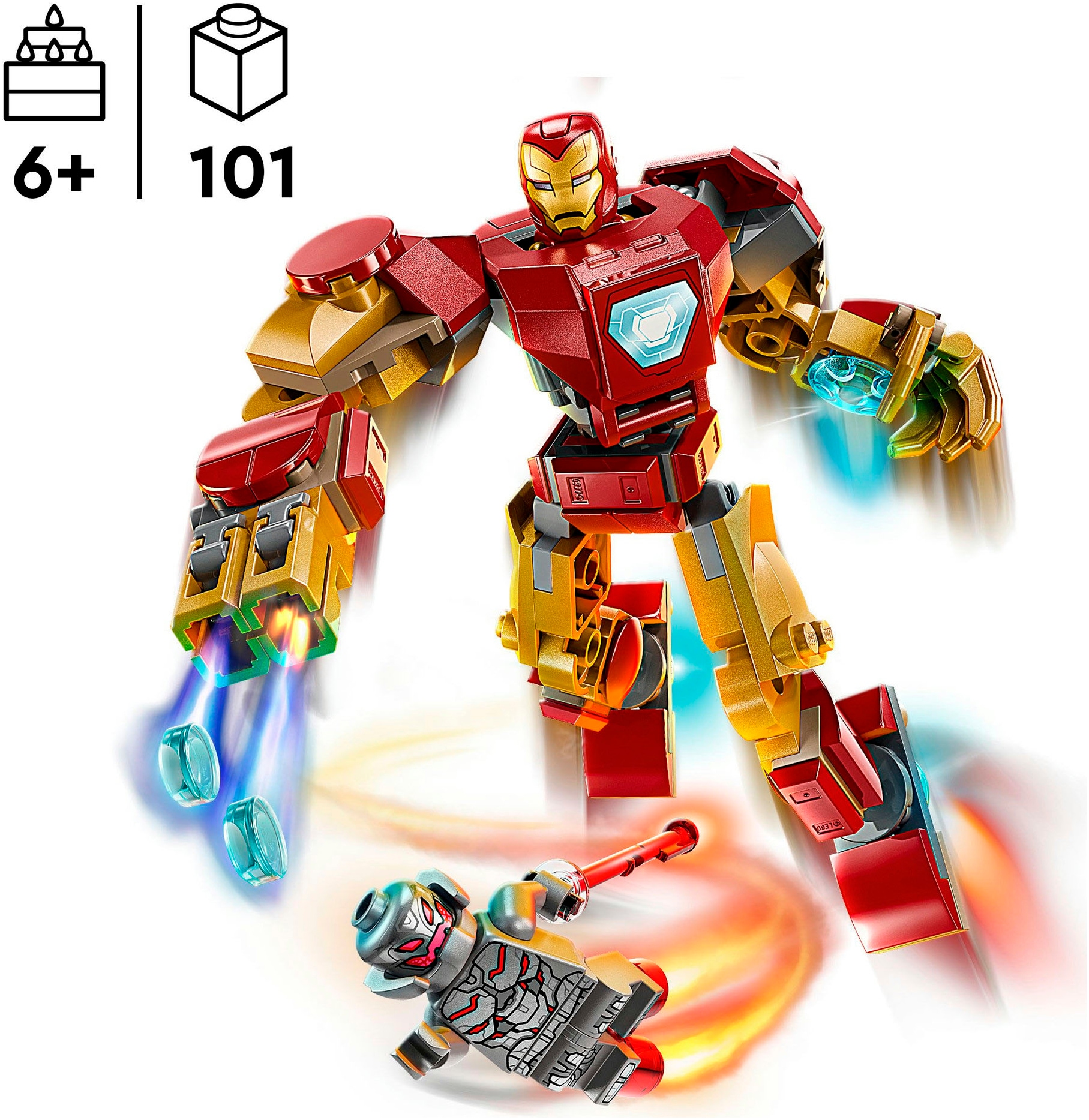 LEGO® Konstruktionsspielsteine »Iron Man Mech vs. Ultron (76307), LEGO Super Heroes«, (101 St.), Made in Europe