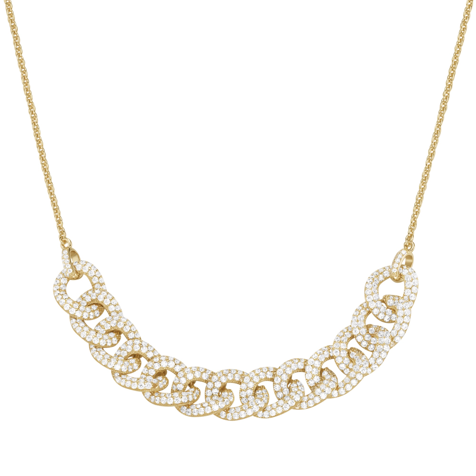 GIORGIO MARTELLO MILANO Collier »Collier Mittelteil Panzerketten-Design mit Zirkonia, Silber 925«