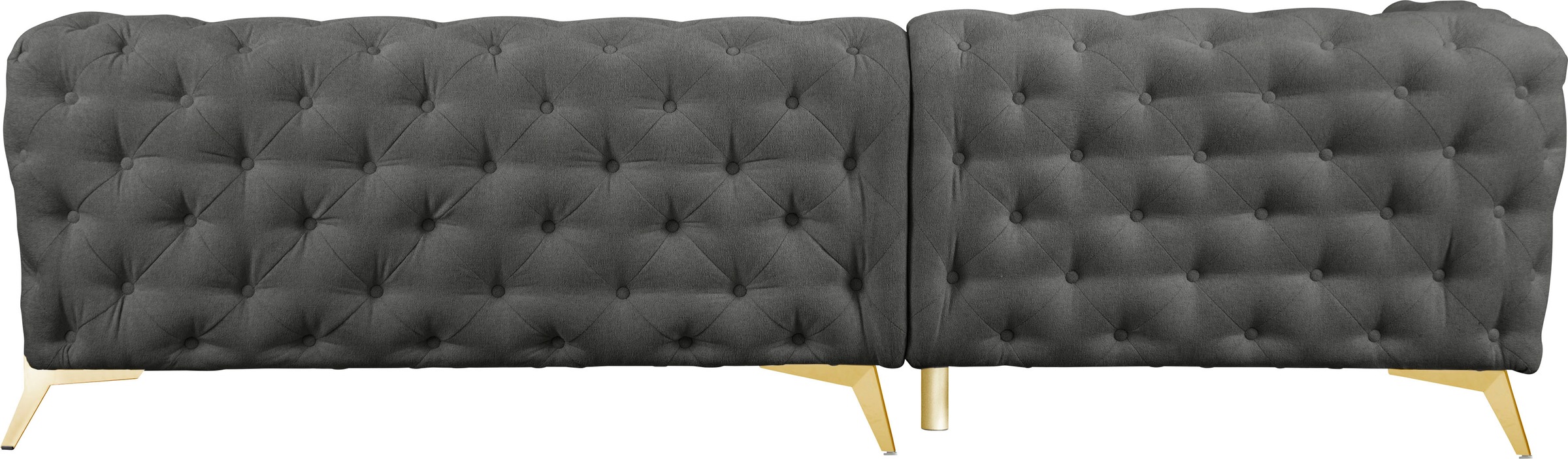 Home affaire Chesterfield-Sofa »Amaury L-Form« großes Ecksofa, Chesterfield-Optik, Breite 323 cm, Fußfarbe wählbar
