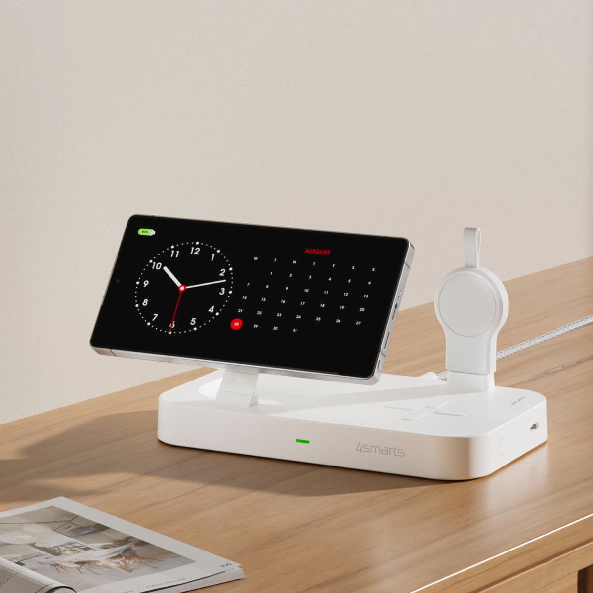 4smarts Ladestation »Qi2 Ladestation Trident mit Charger für Samsung Watch«